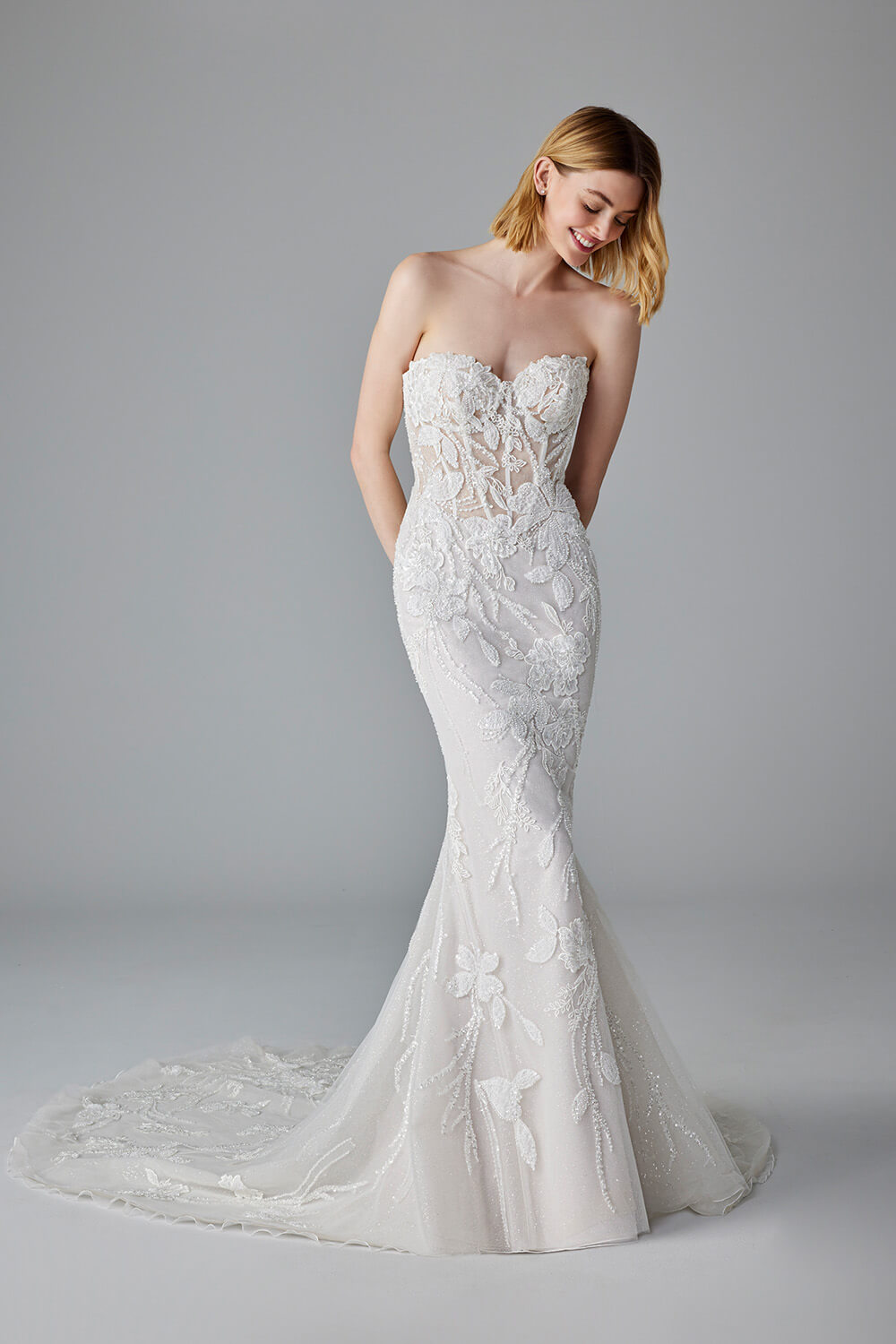 Pronovias, Strapless Lace Dress | Esposa