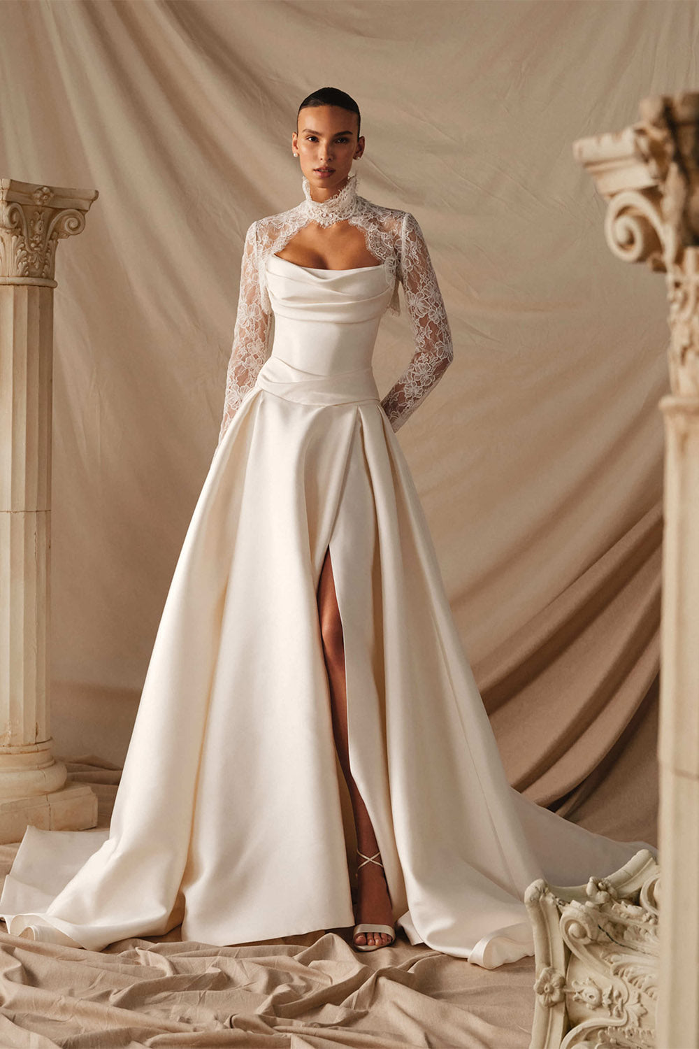 Milla Nova, Ombra, Sophisticated Satin A-Line Gown | Esposa