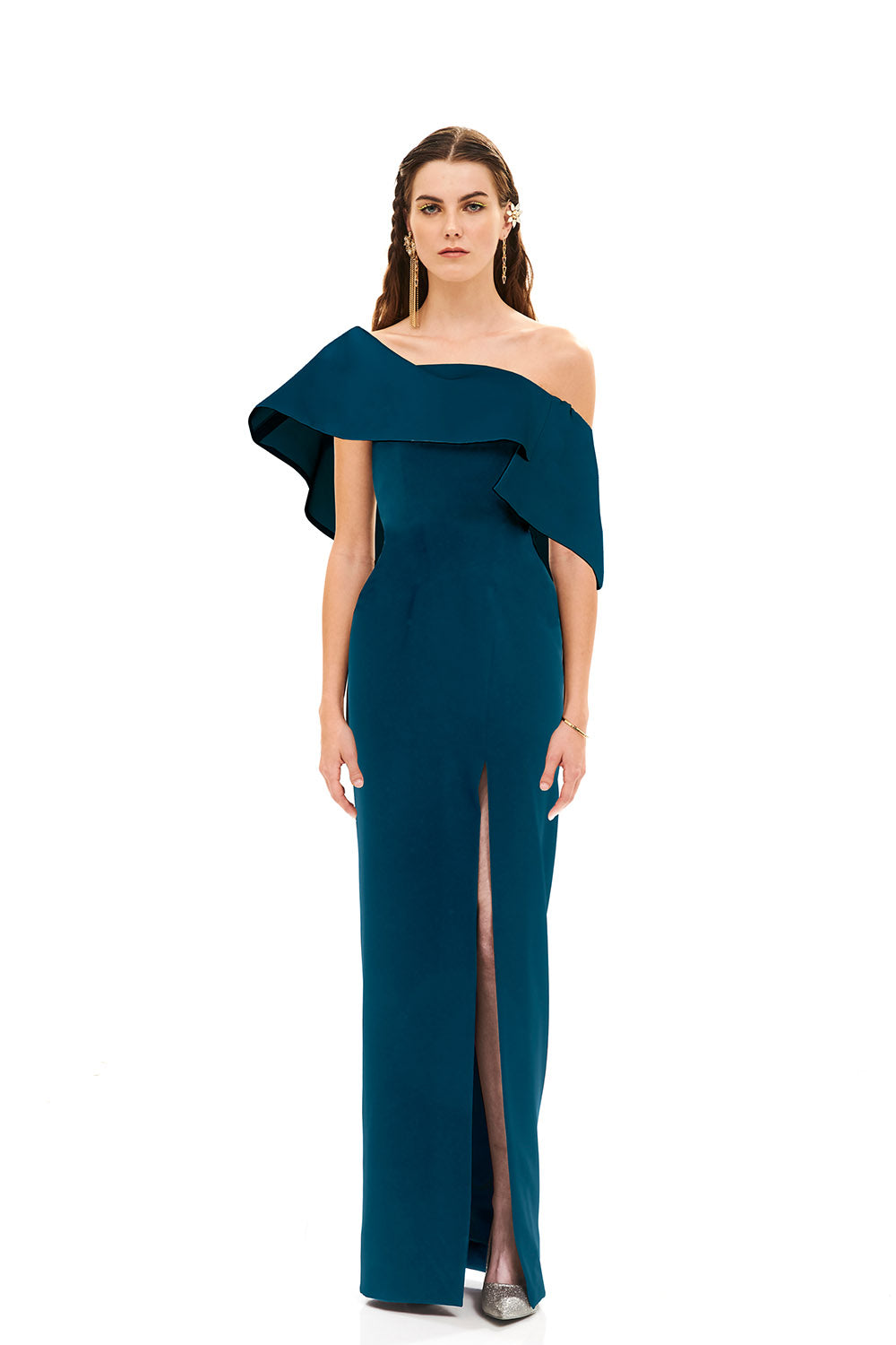 Avaro Figlio, Asymmetric Ruffle Elegant Dress | Esposa 