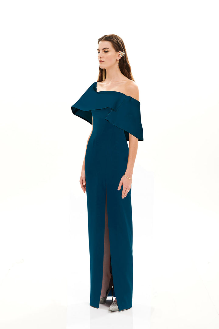 Avaro Figlio, Asymmetric Ruffle Elegant Dress | Esposa 