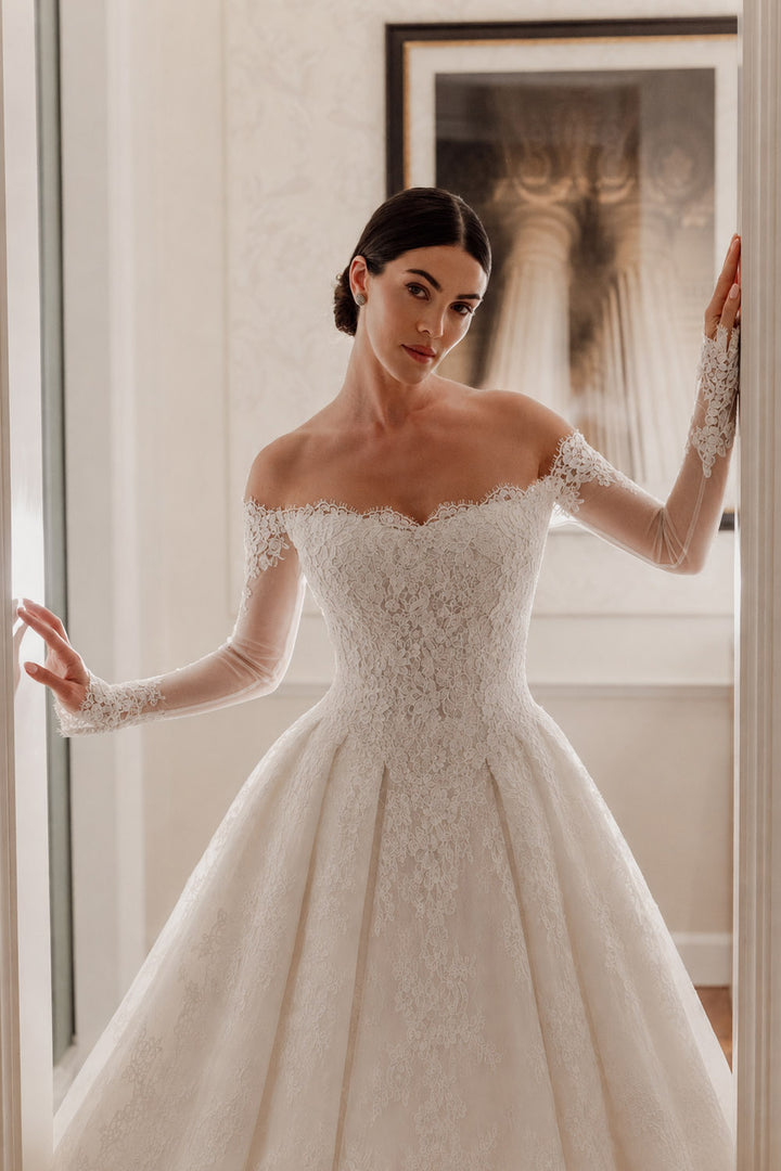 Plume by Kristie, Ansel, Floral Lace Ball Gown | Esposa