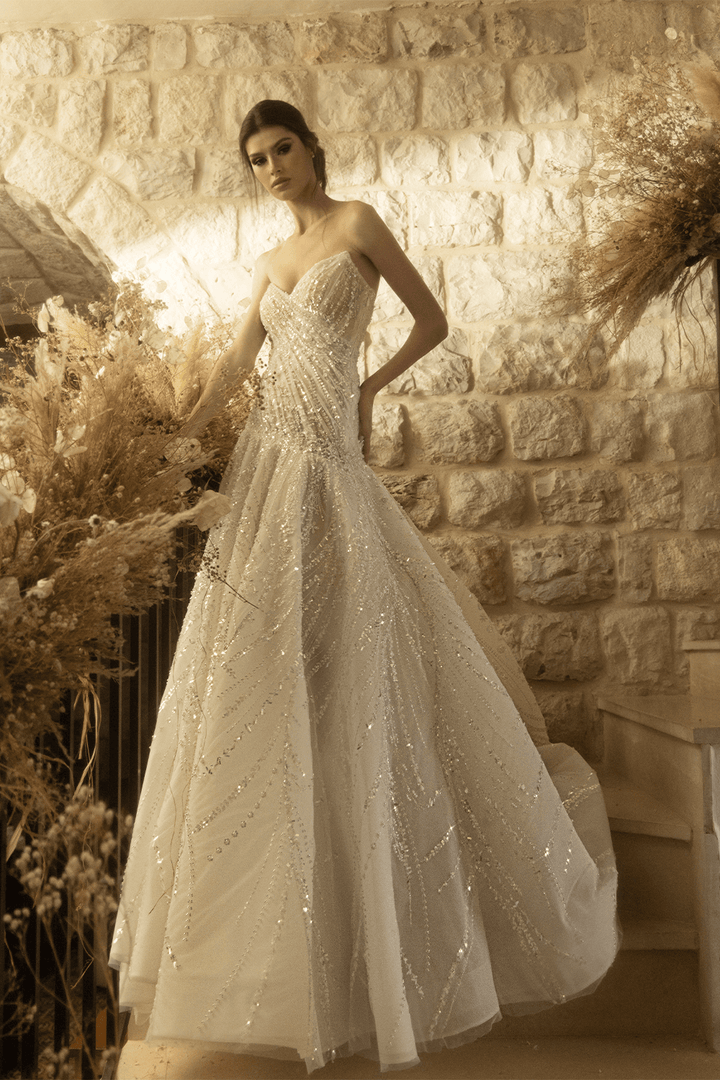 Plume by Kristie, Faiza, Fit-and-Flare Gown | Esposa