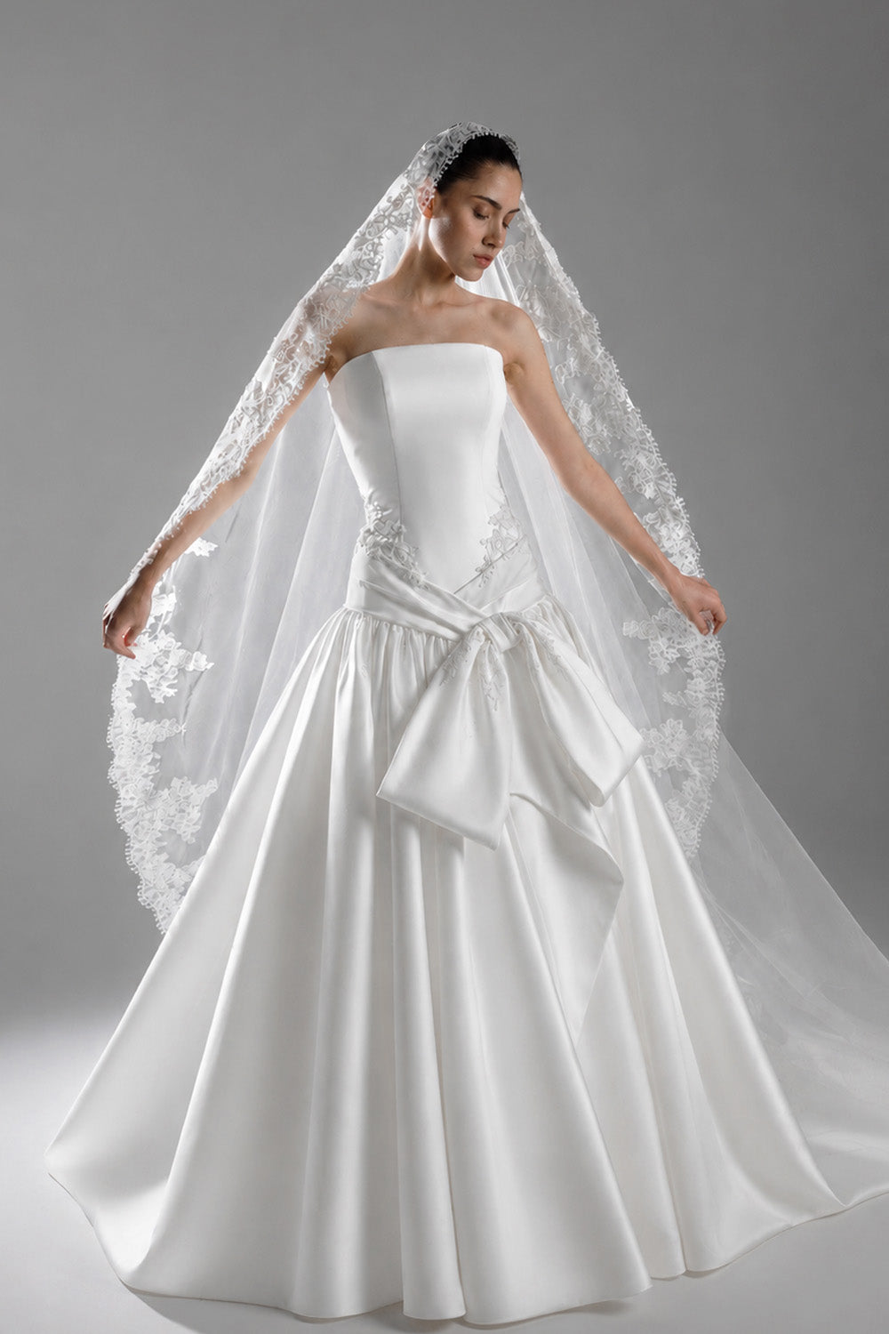 Plume by Kristie, Gail, Elegant Satin A-Line Gown | Esposa