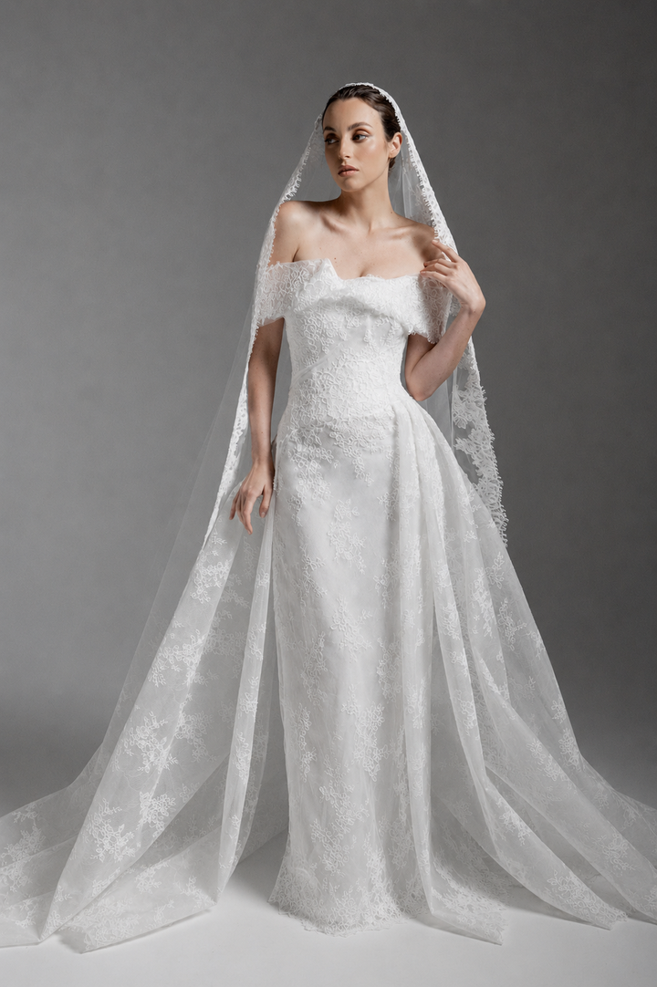 Plume by Kristie, Gloria, Romantic Lace Straight Gown | Esposa