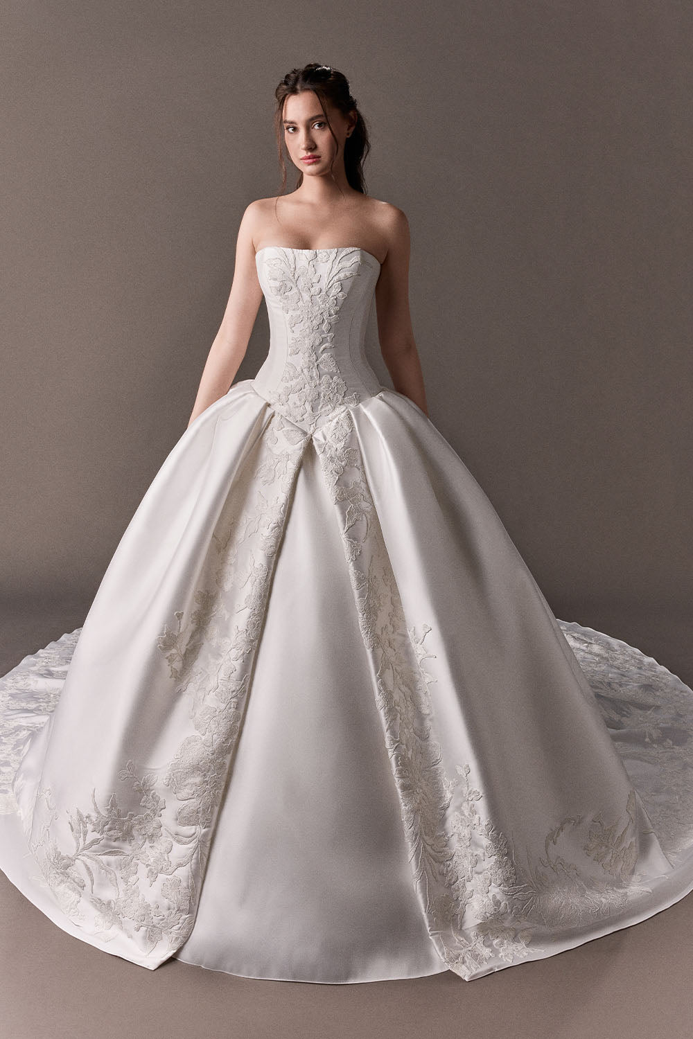 Plume by Kristie, Jasmine, Royal Satin Ball Gown | Esposa