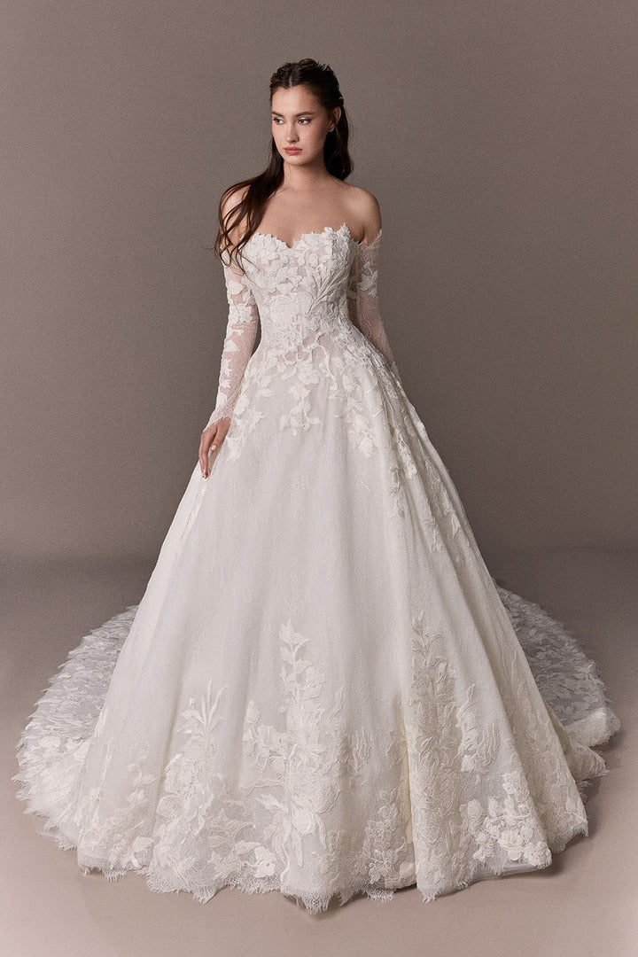 Plume by Kristie, Jocelyn, Graceful Lace Ball Gown | Esposa