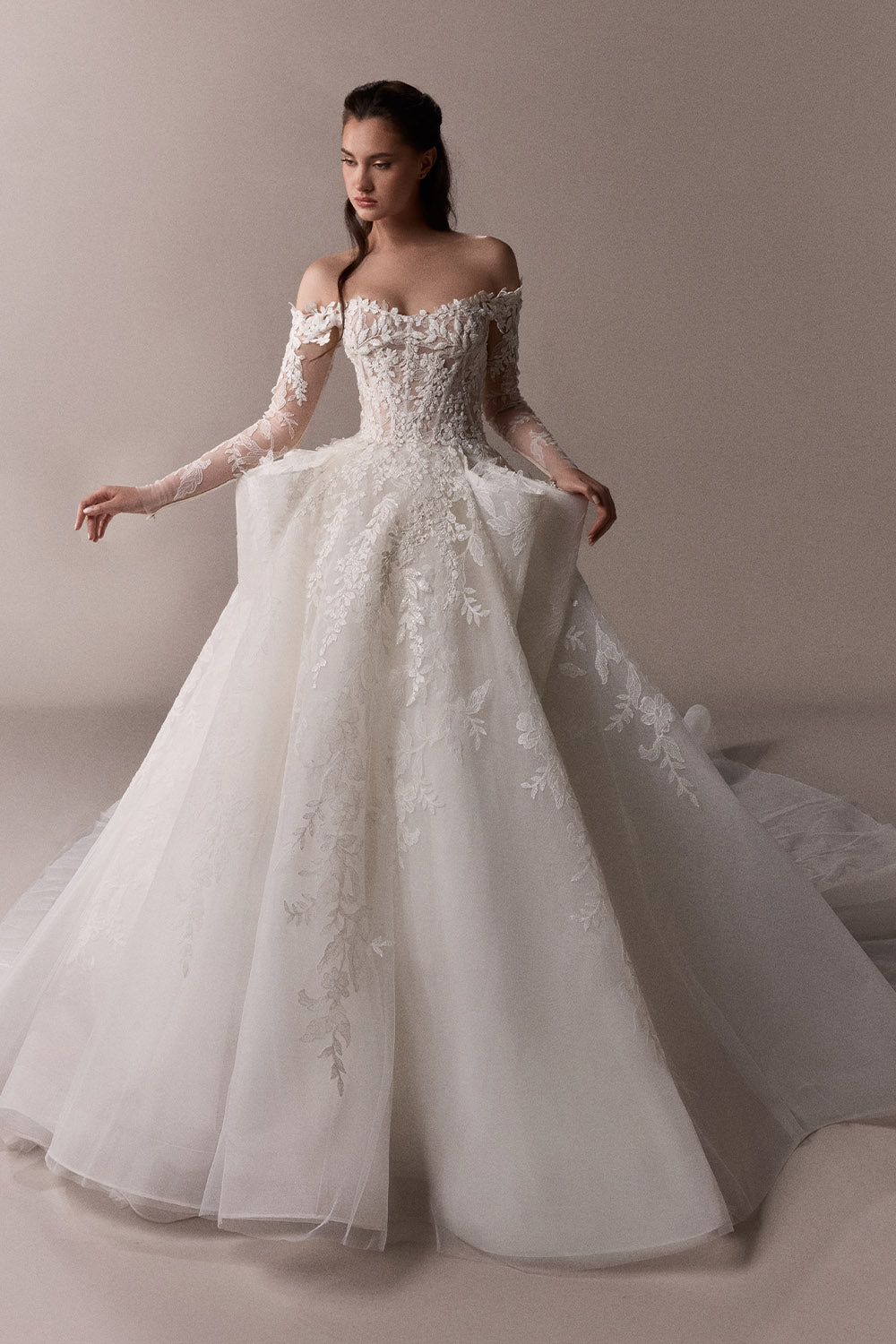 Plume by Kristie, Jodie, Sculpted Lace Ball Gown | Esposa