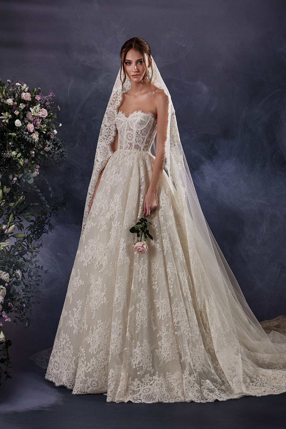 Zuhair Murad, Strapless Lace Gown | Esposa