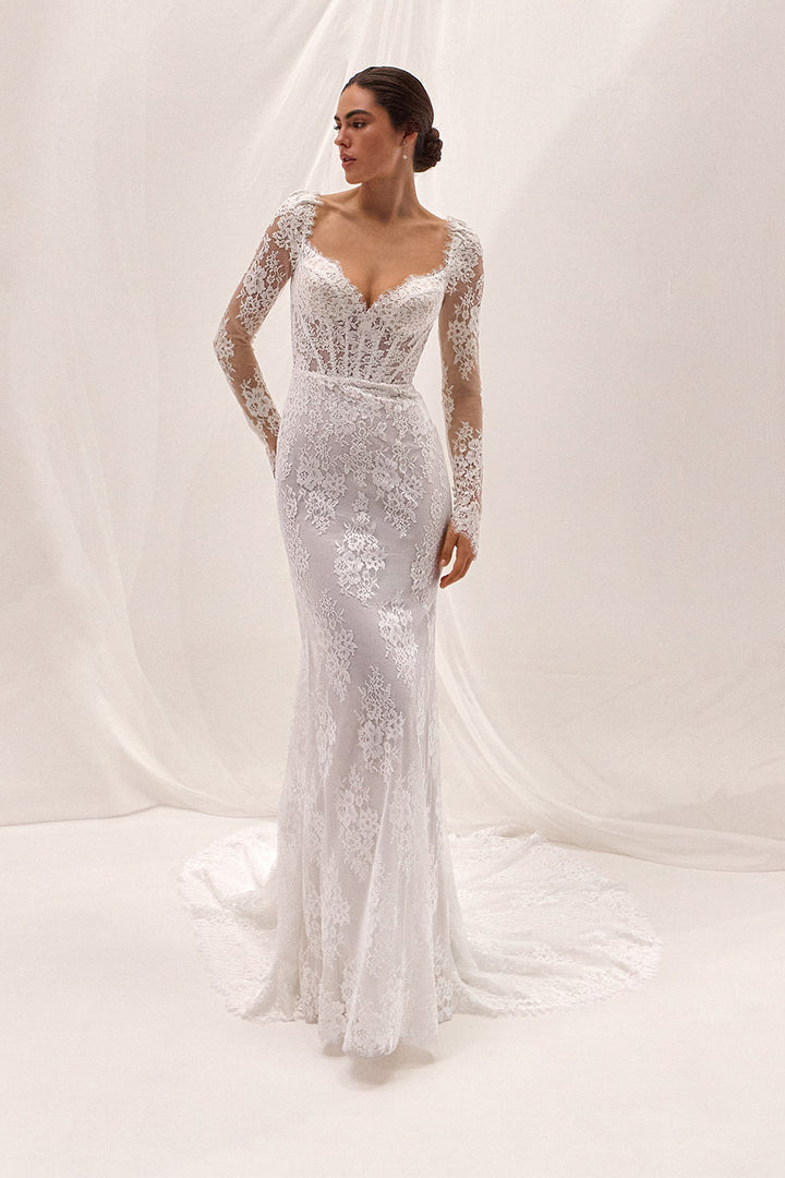 Pronovias, Arooks, Romantic Lace Mermaid Gown | Esposa