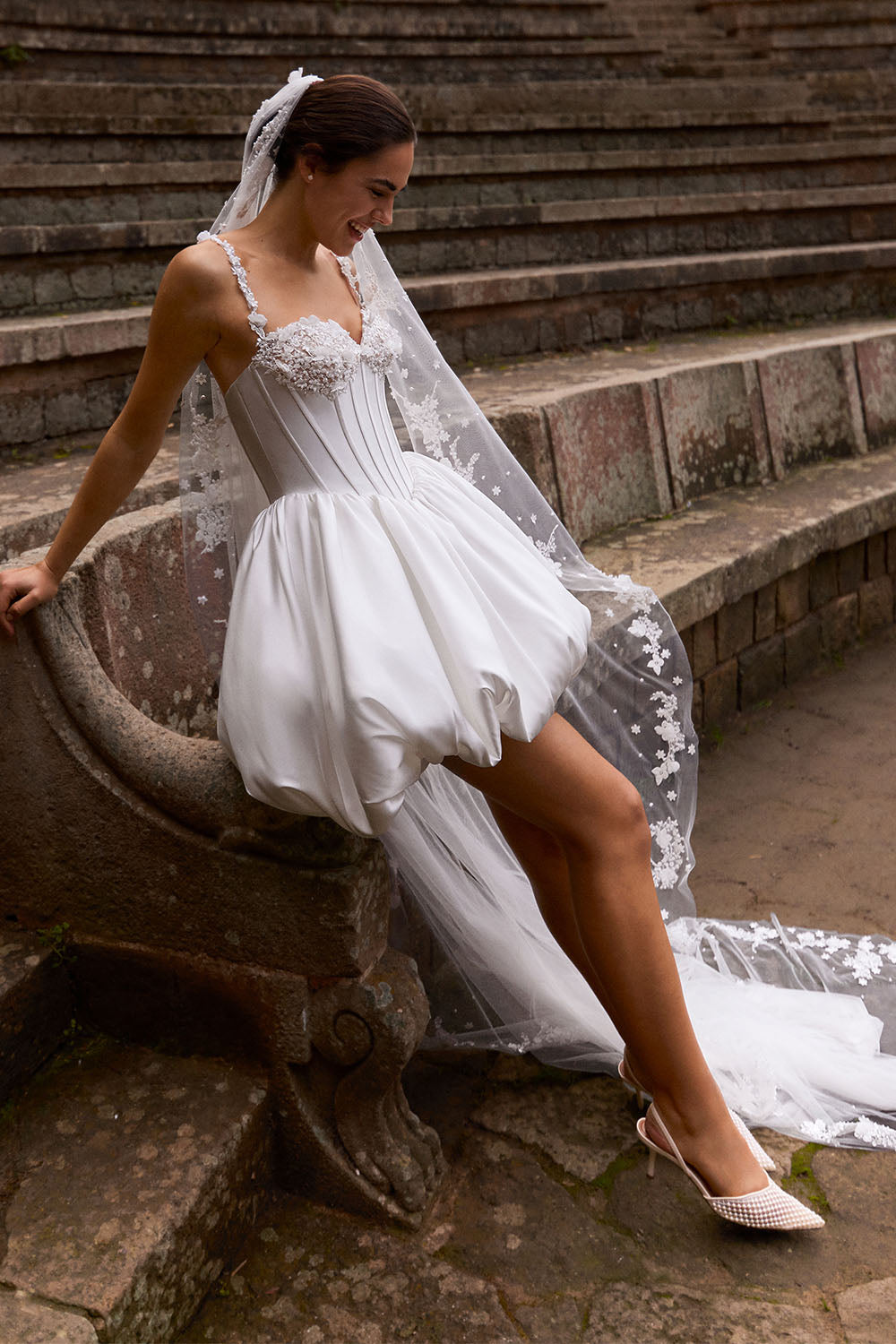Pronovias, Cyane, Sculpted Corset Mini Dress | Esposa