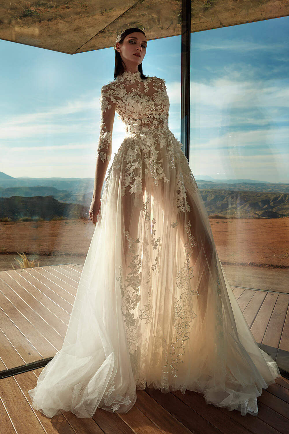 Pronovias Privée, Angelitte Illusion Neckline Gown | Esposa