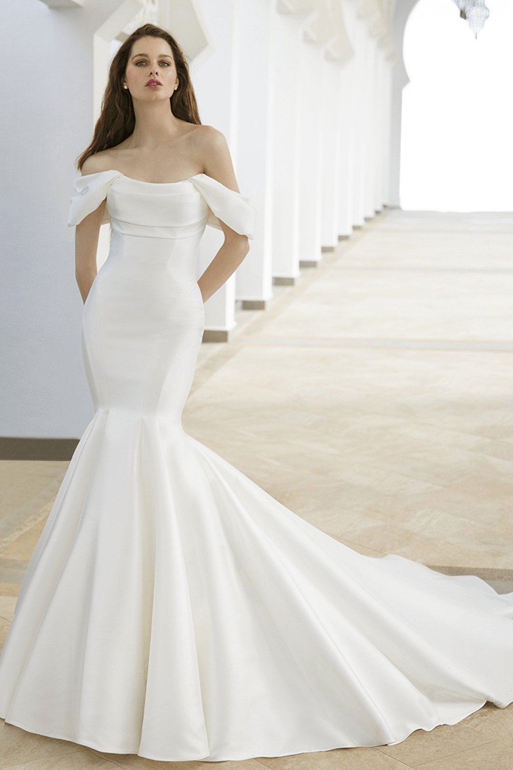 Enzoani Blue, Trumpet Mikado Gown | Esposa