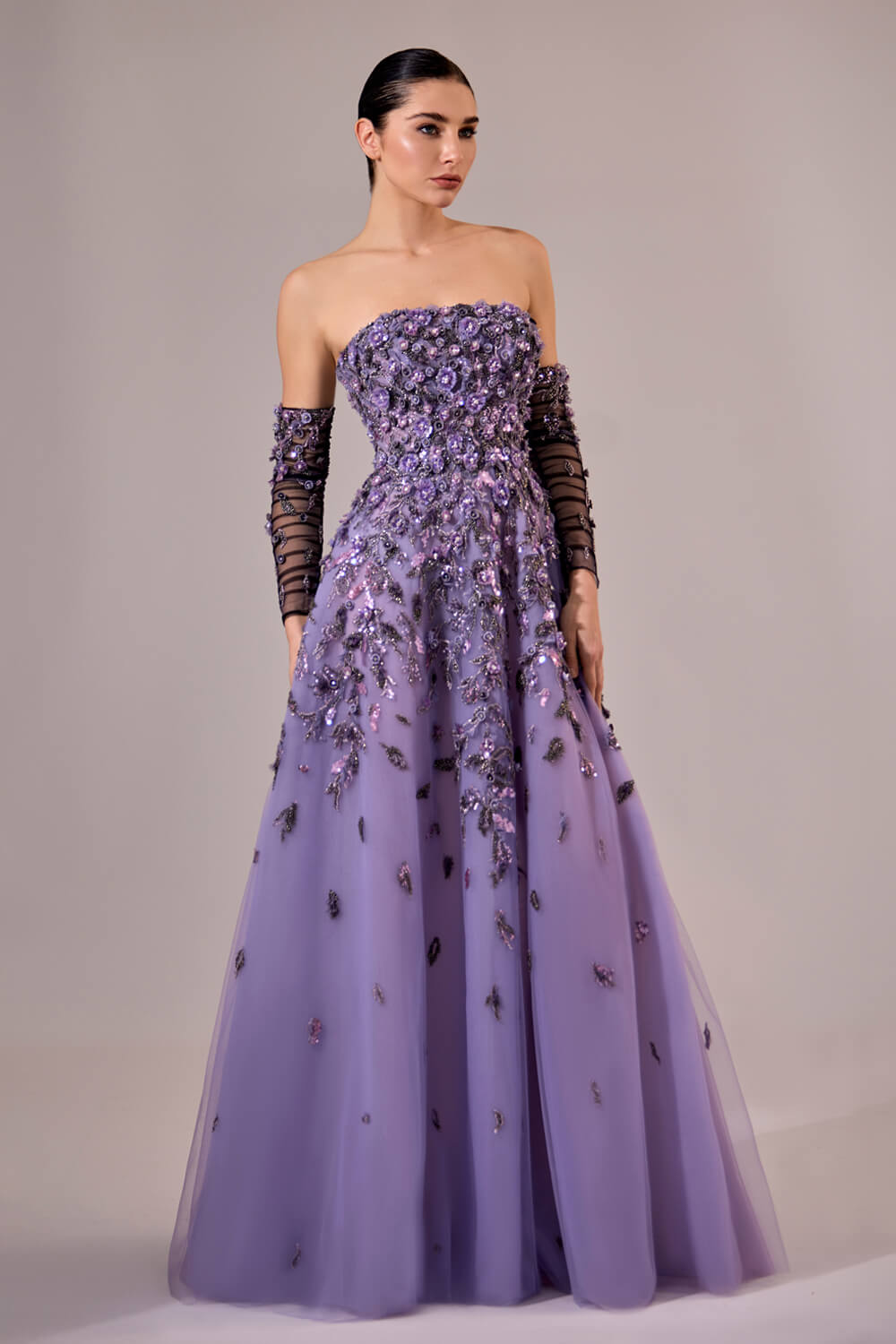 Bilal El Dana, Embroidered Strapless Gown | Esposa