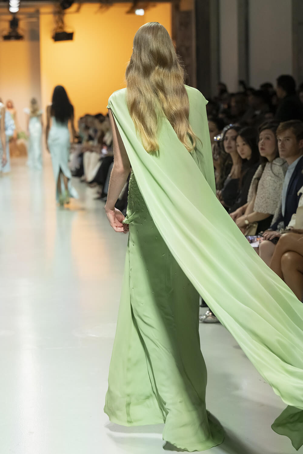 georges hobeika green dress Georgette Puffy Sleeve Robe Dress by Georges Hobeika Elilhaam