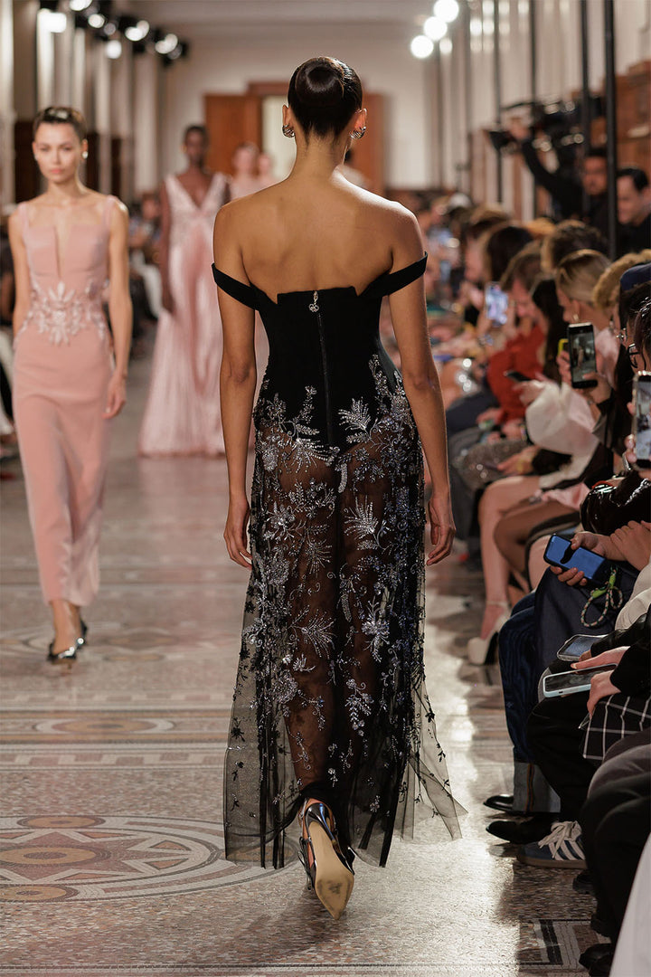 Georges Hobeika, Off-Shoulder Embellished Tulle Gown | Esposa