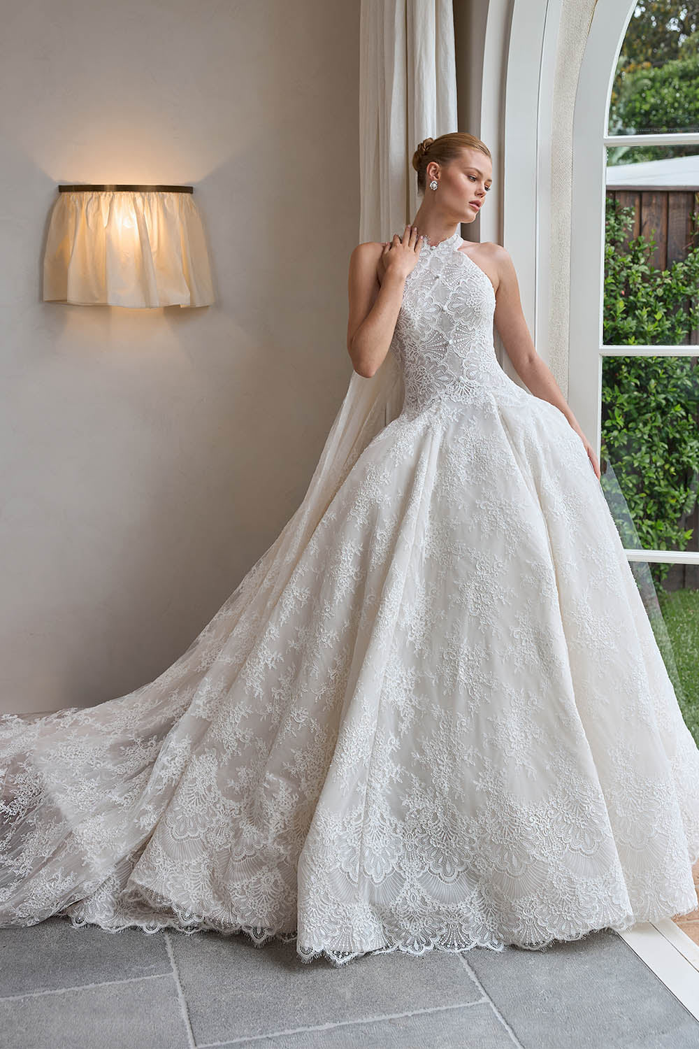 Steven Khalil, Isabella, High-Neck Lace Ballgown | Esposa