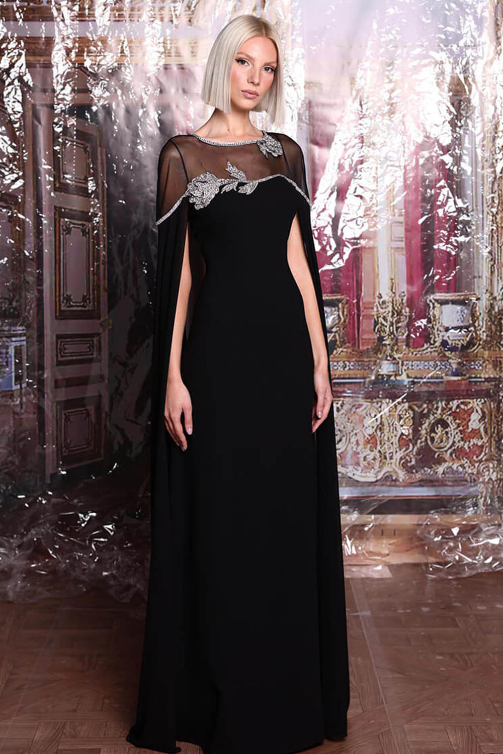 Tarek Ediz, Sheer Bateau Neckline Dress | Esposa
