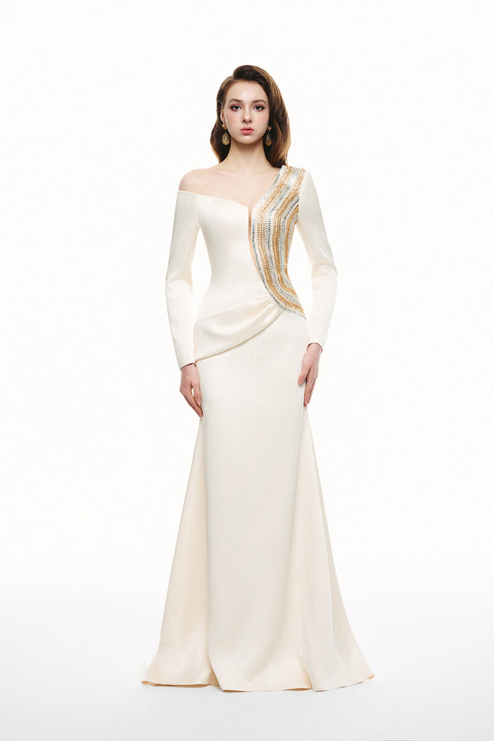 Tracy Studio, Asymmetric Crystal Mermaid Gown | Esposa