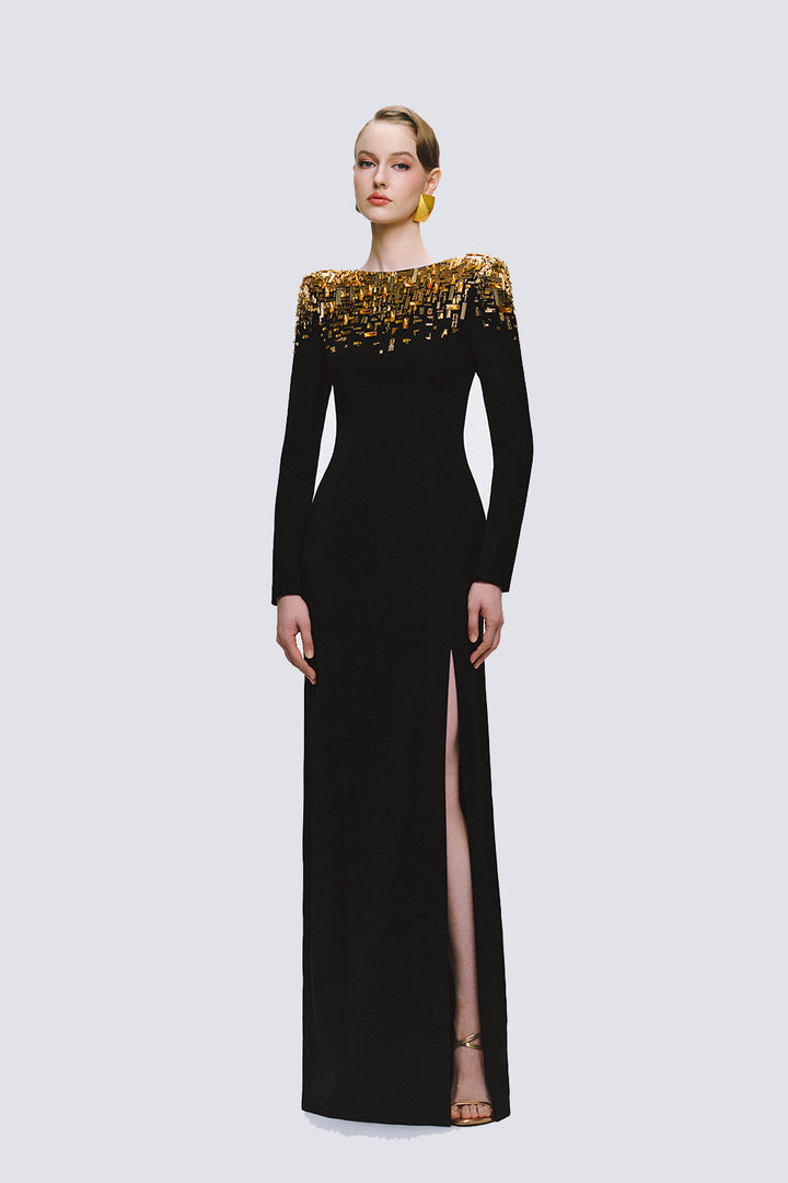 Tracy Studio, Beaded Illusion Evening Gown | Esposa