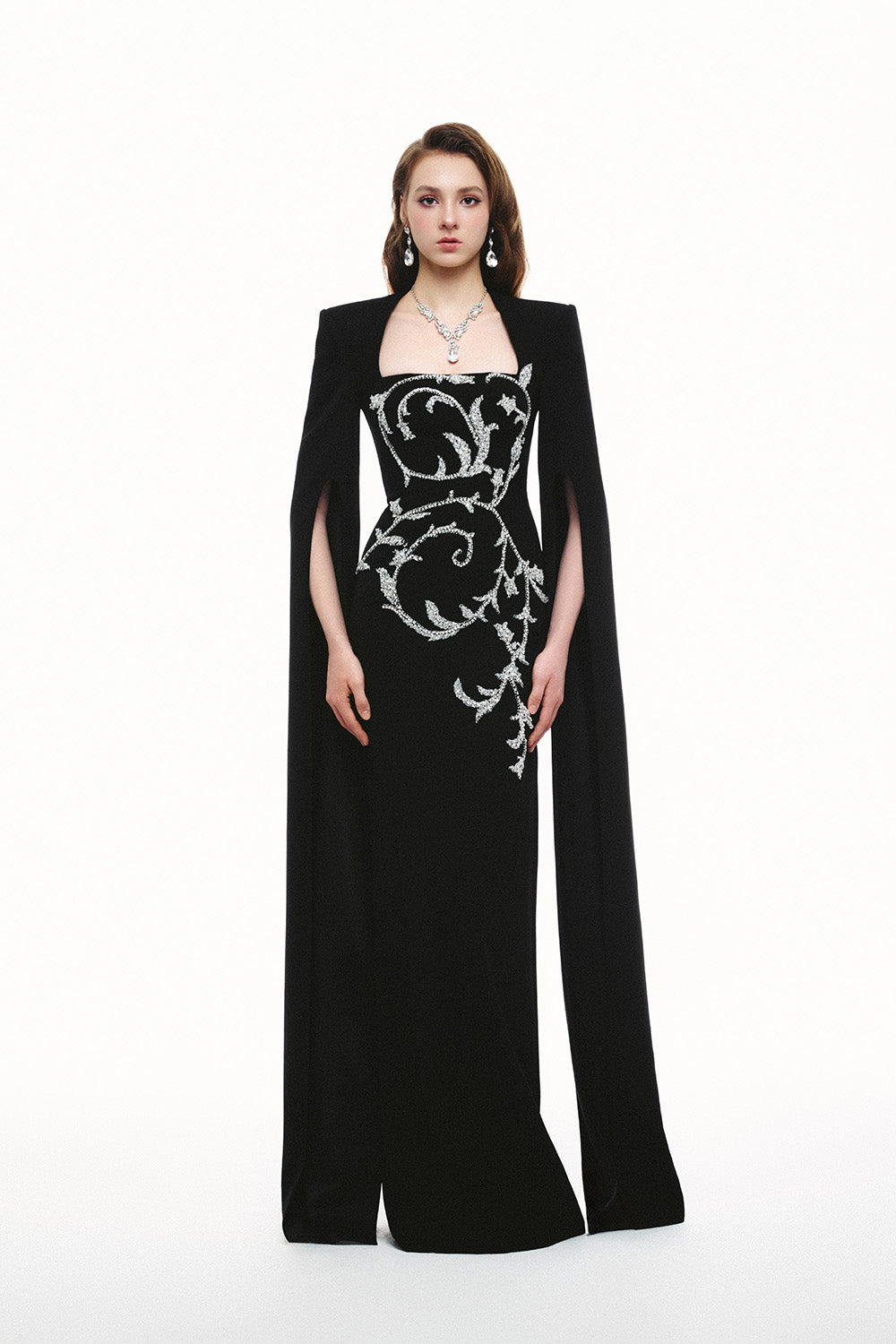 Tracy Studio, Crystal Cascade Cape Gown | Esposa