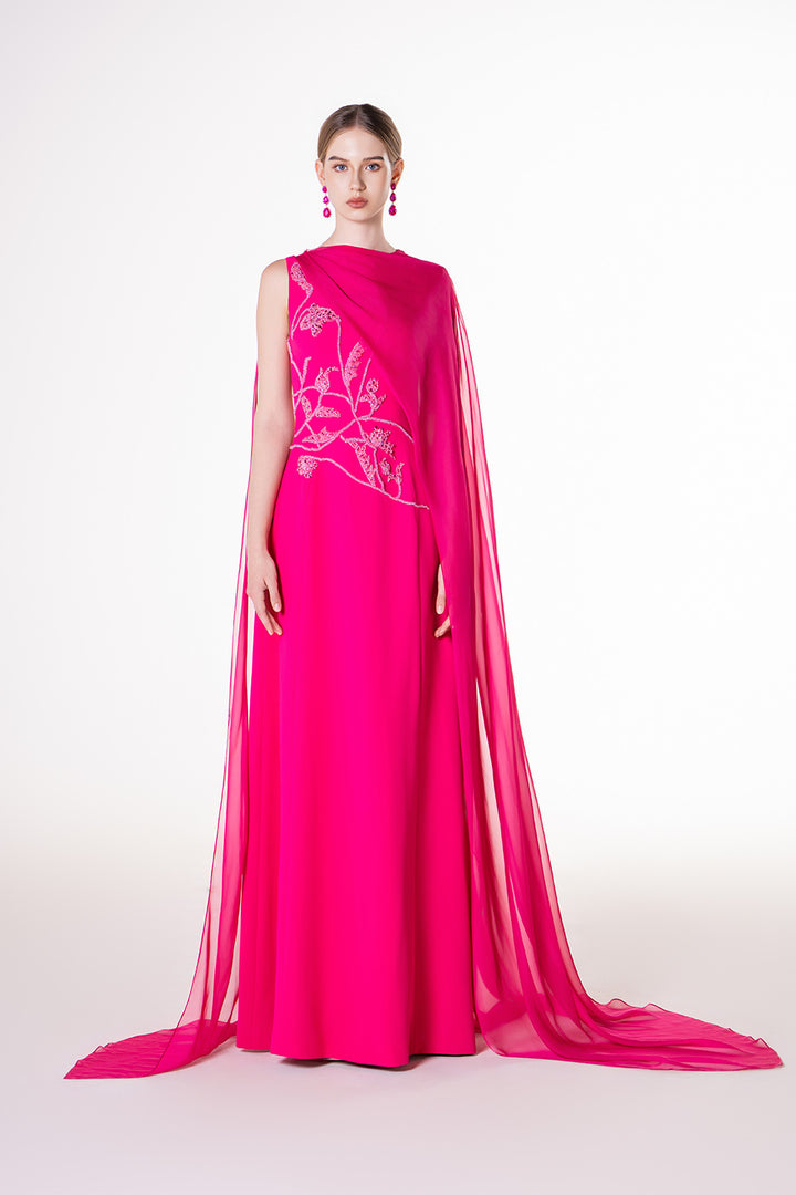 Tracy Studio, One-Shoulder Cape Gown | Esposa