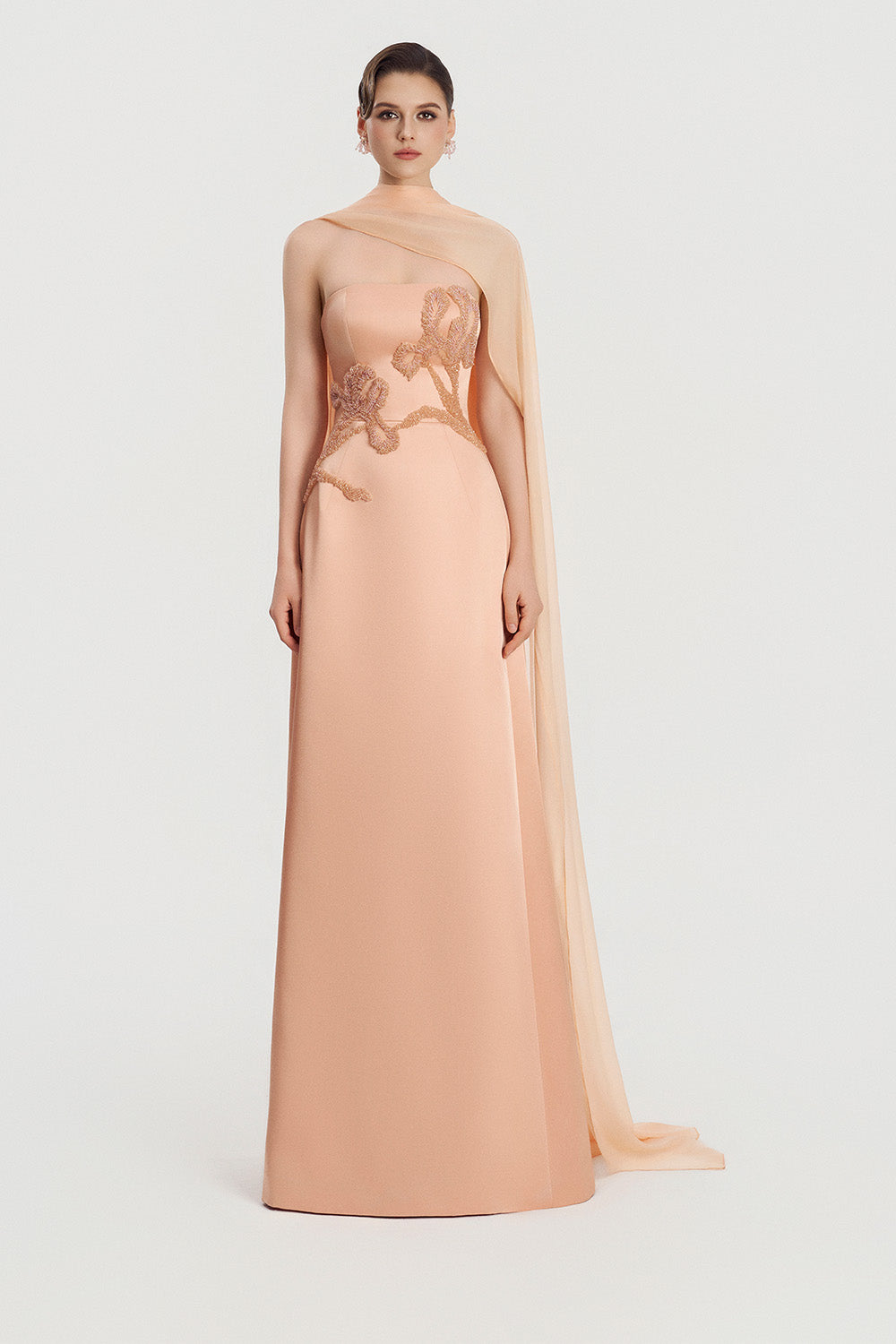 Tracy Studio, Sheer Drape Evening Gown | Esposa