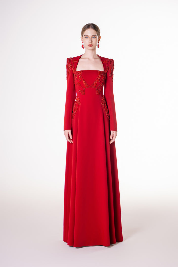 Tracy Studio, Square-Neck Evening Gown | Esposa