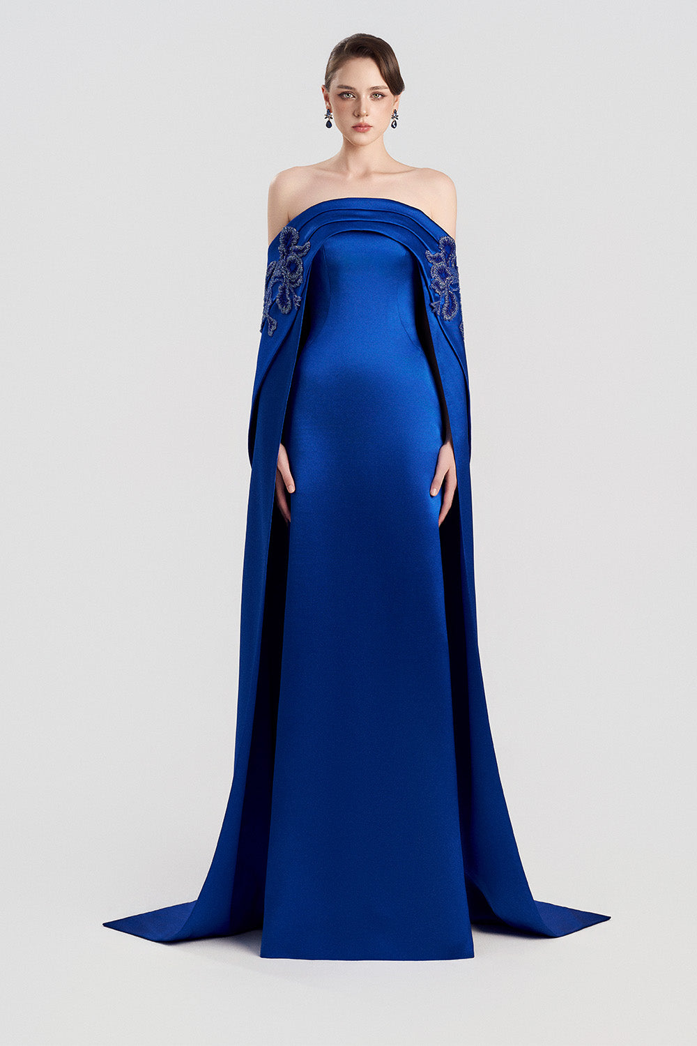 Tracy Studio, Strapless Cape Evening Gown | Esposa
