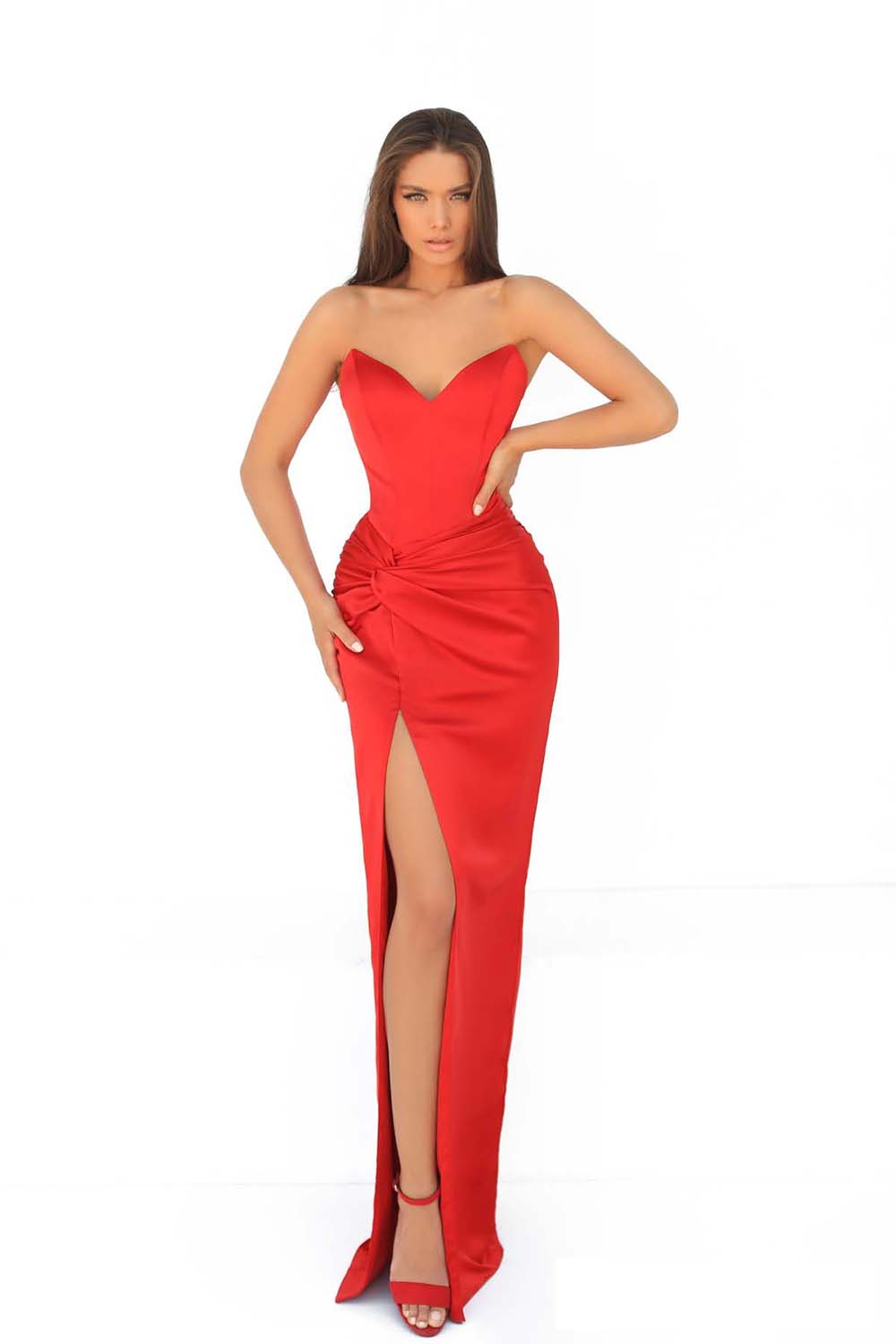 Tarek Ediz, Strapless Knot Draped Dress | Esposa