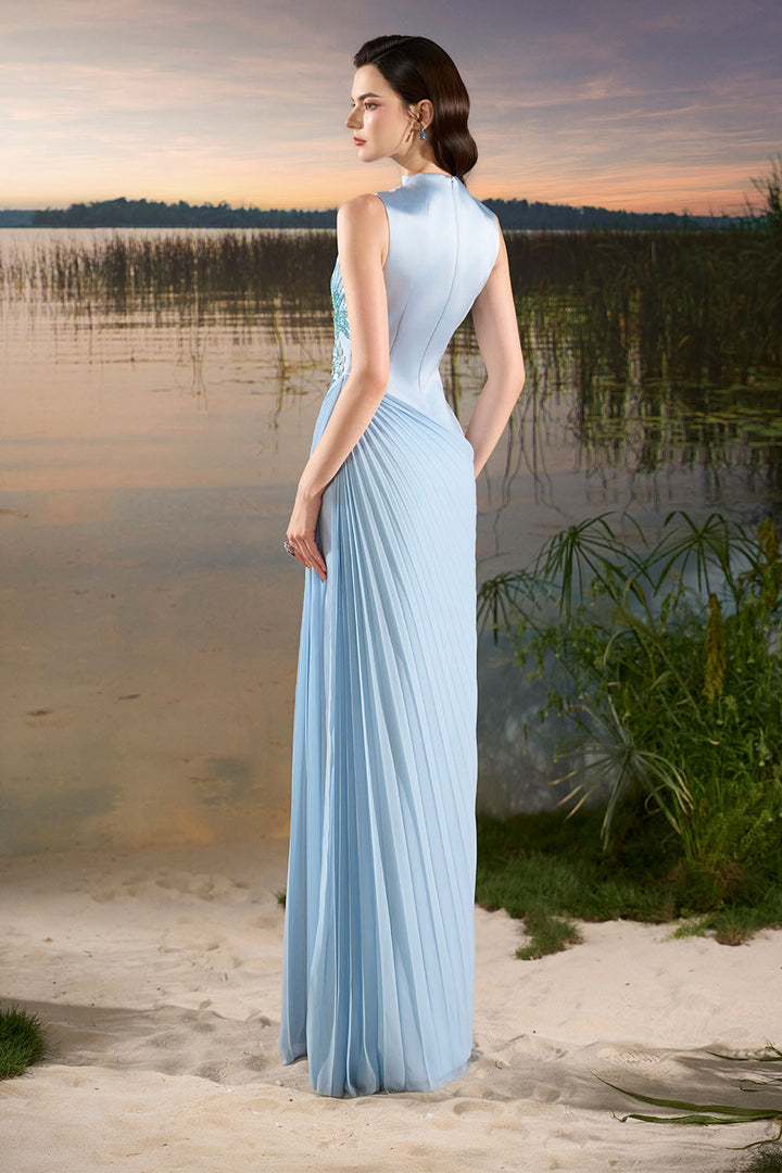 Tracy Studio, Embroidered Pleated Evening Gown | Esposa