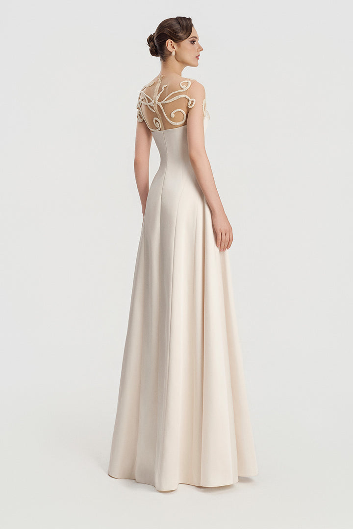 Tracy Studio, Illusion Embroidered Evening Gown | Esposa