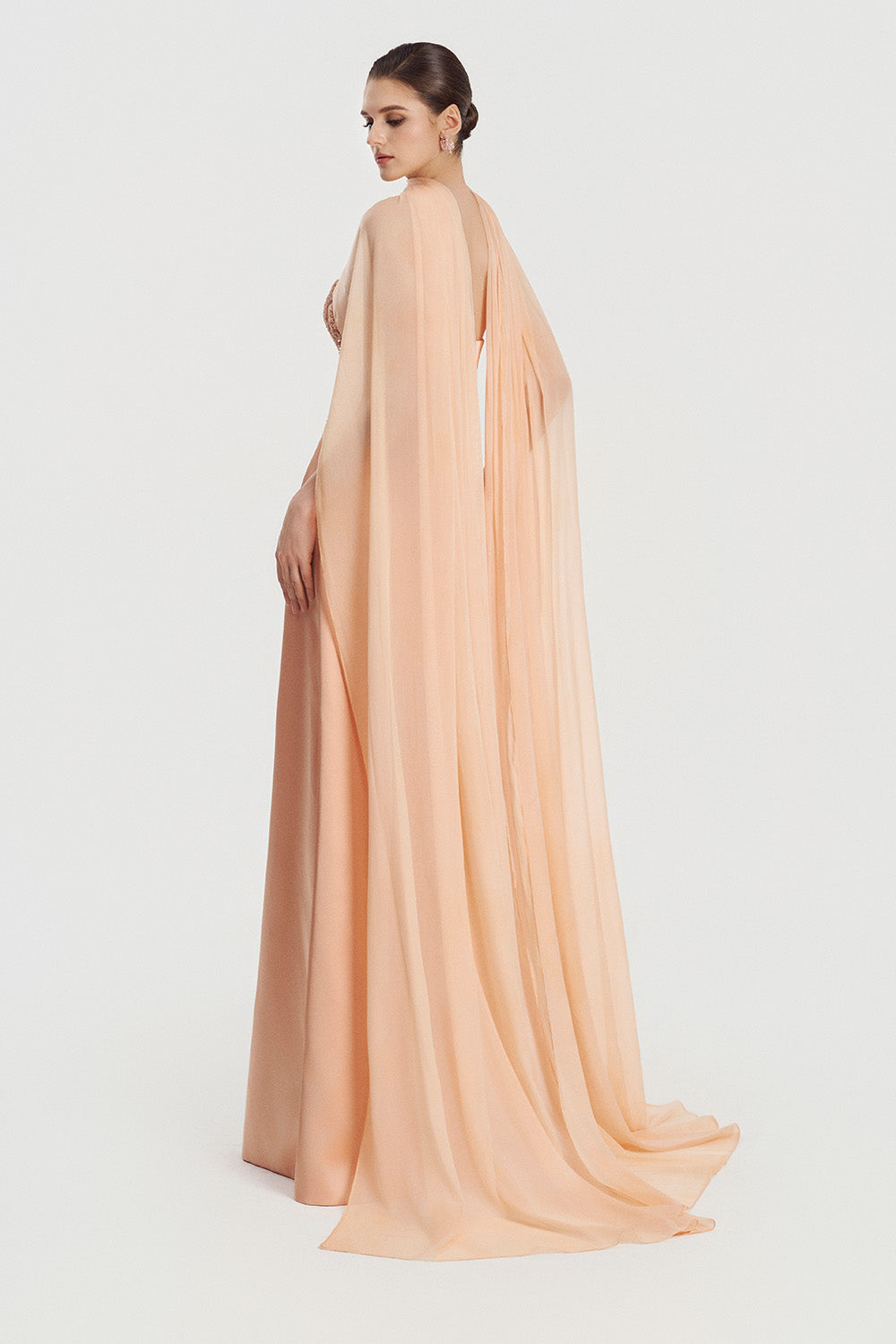 Tracy Studio, Sheer Drape Evening Gown | Esposa