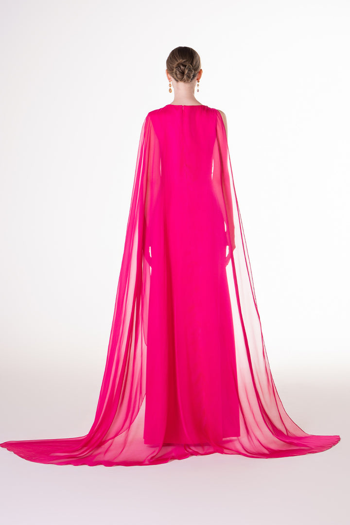 Tracy Studio, One-Shoulder Cape Gown | Esposa