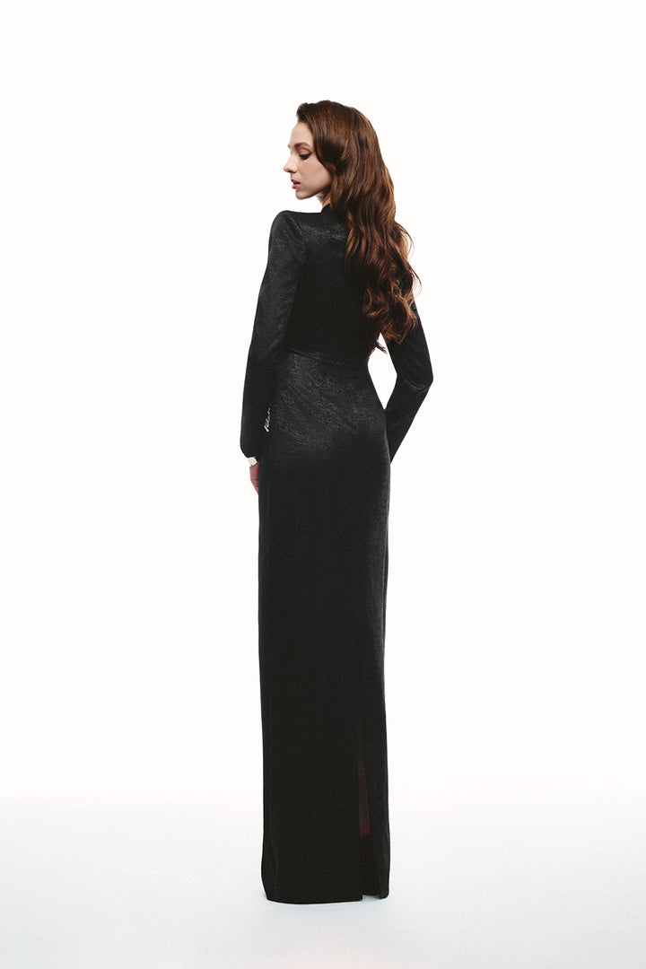 Tracy Studio, Long Sleeve V-Neck Evening Dress | Esposa