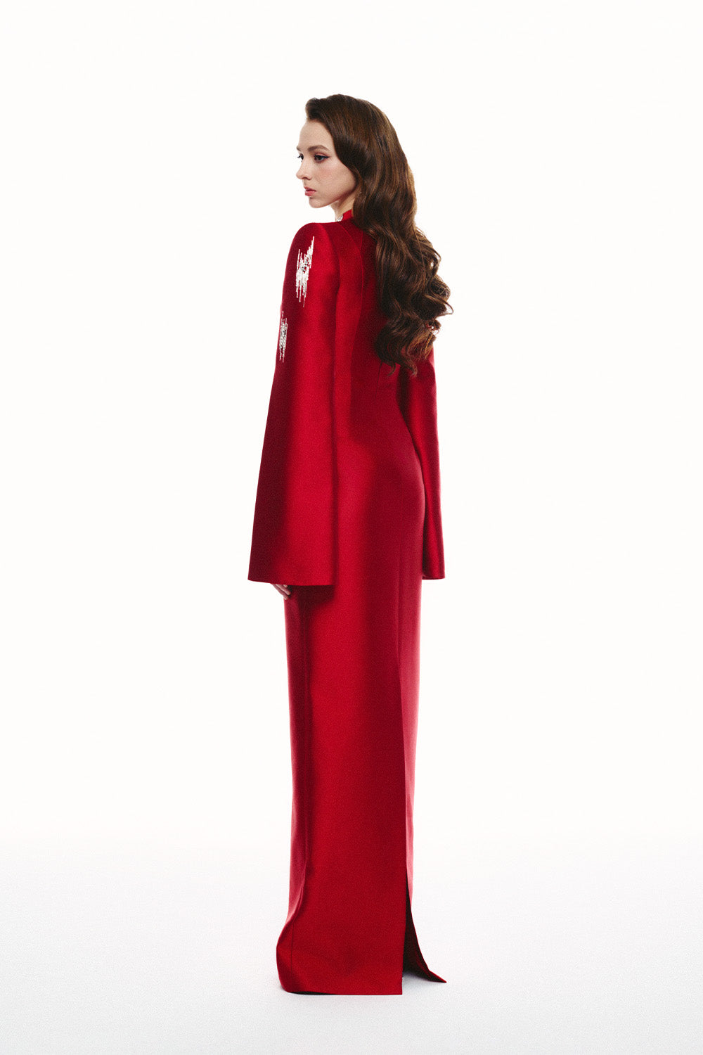 Tracy Studio, Cape Sleeve Crystal Gown | Esposa