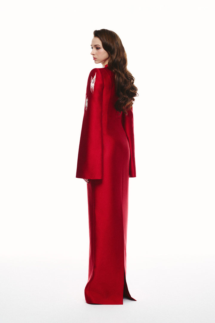 Tracy Studio, Cape Sleeve Crystal Gown | Esposa