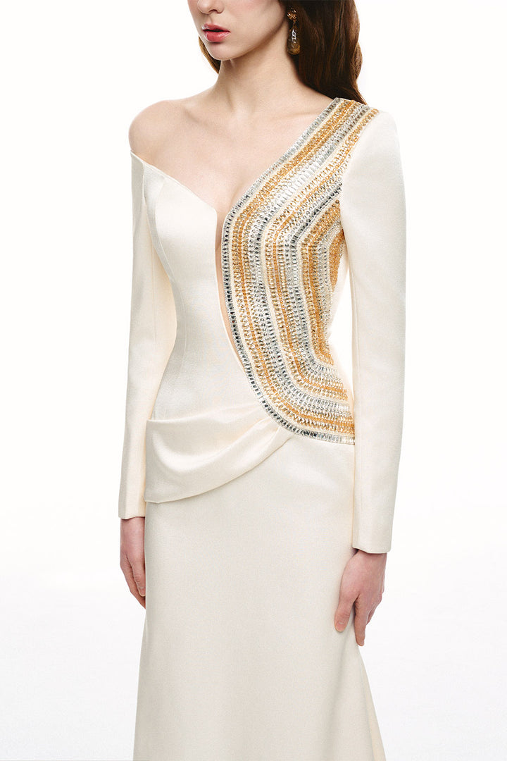 Tracy Studio, Asymmetric Crystal Mermaid Gown | Esposa
