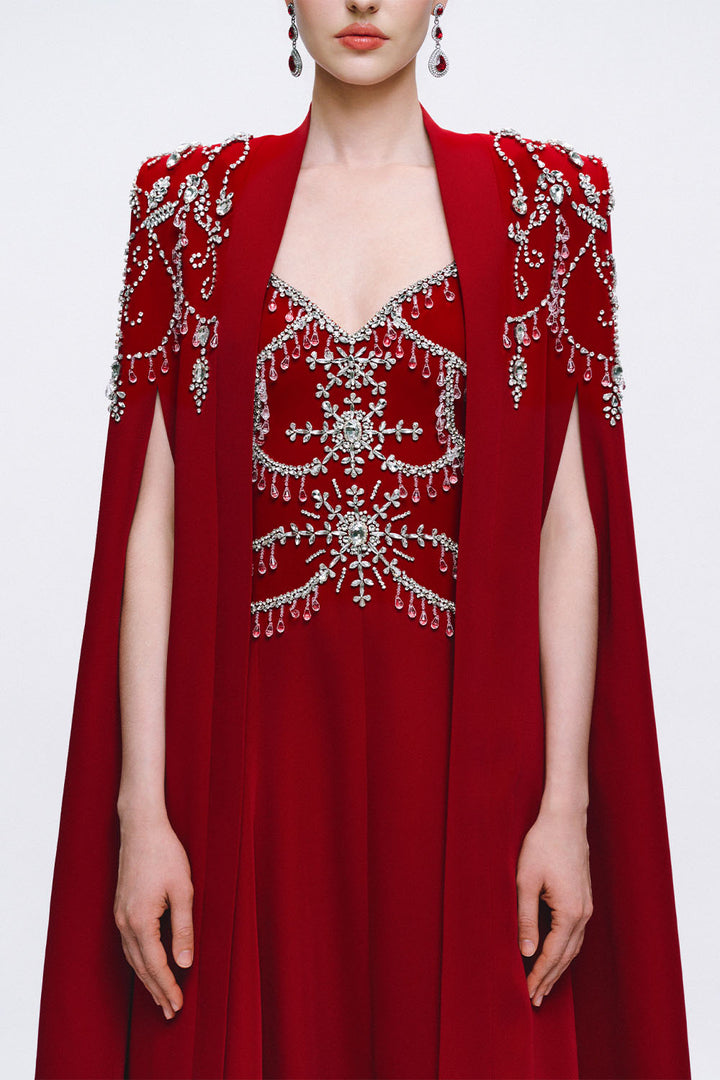 Tracy Studio, Embellished Cape Evening Gown | Esposa