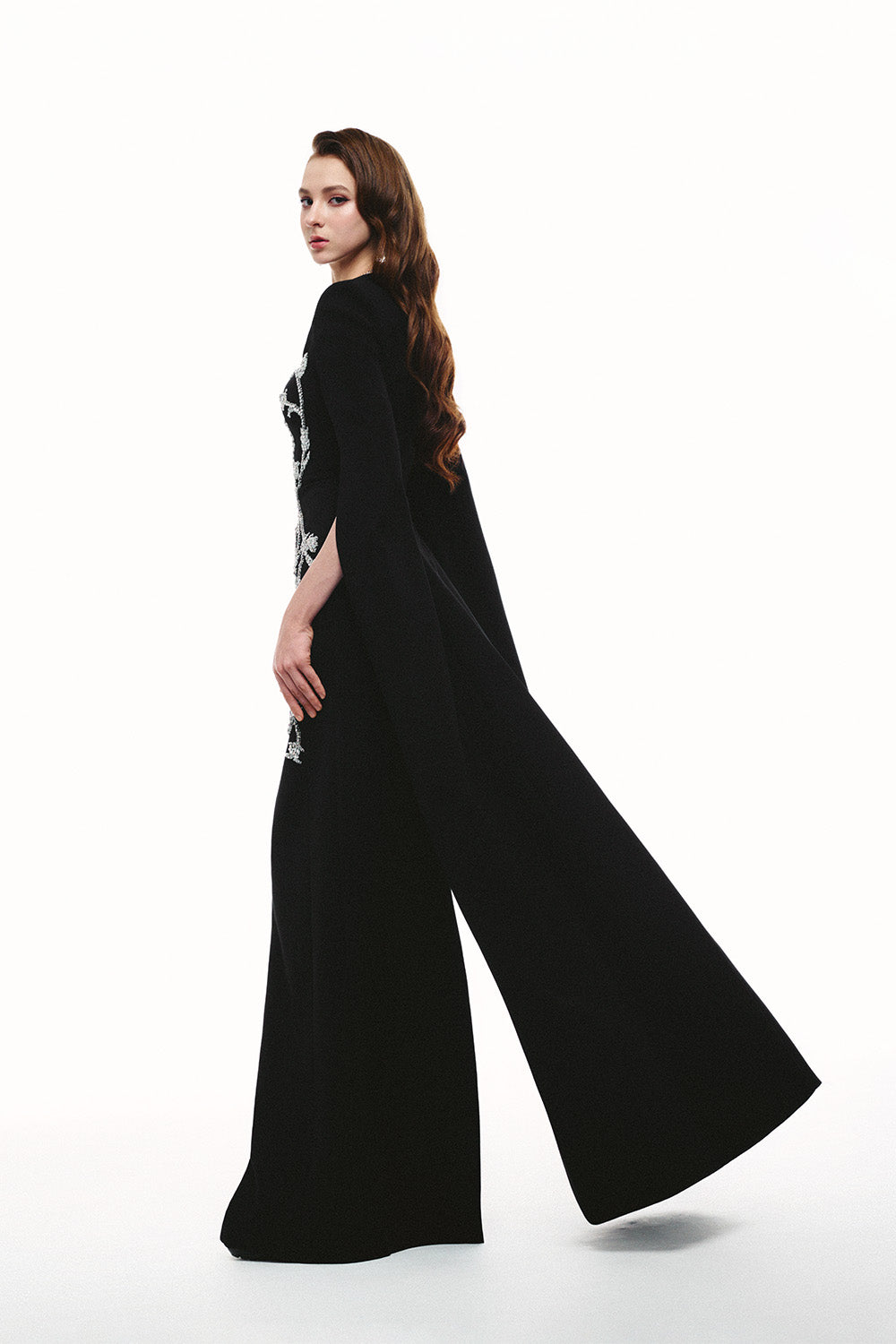 Tracy Studio, Crystal Cascade Cape Gown | Esposa