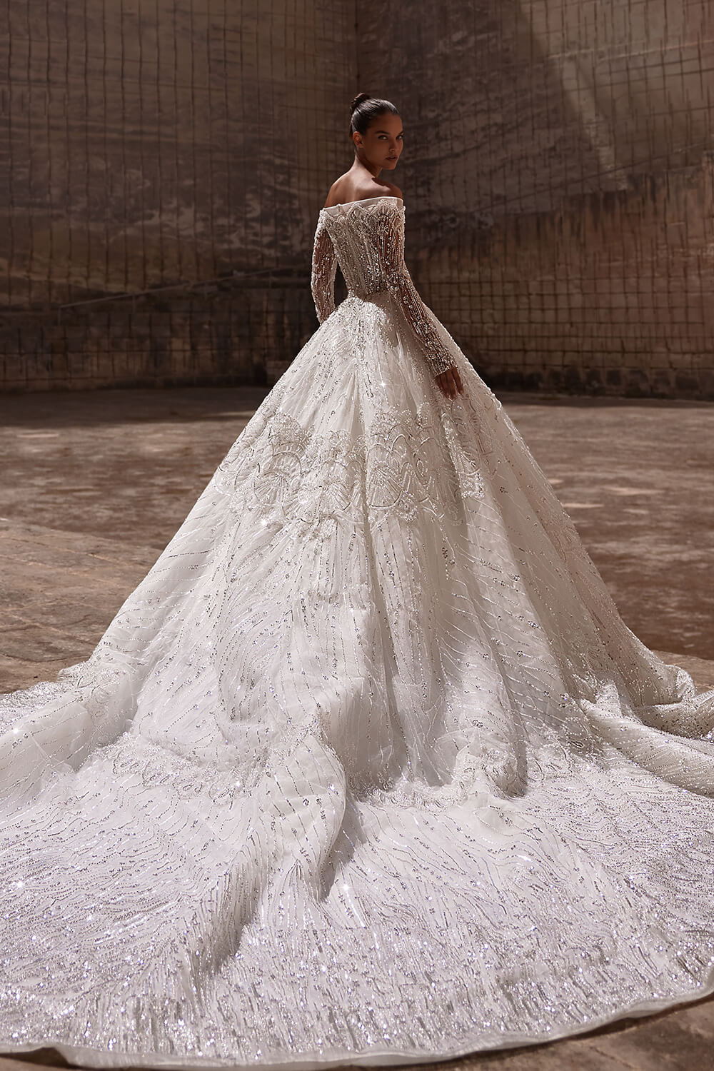 Milla Nova, Beaded Sleeved Gown | Esposa