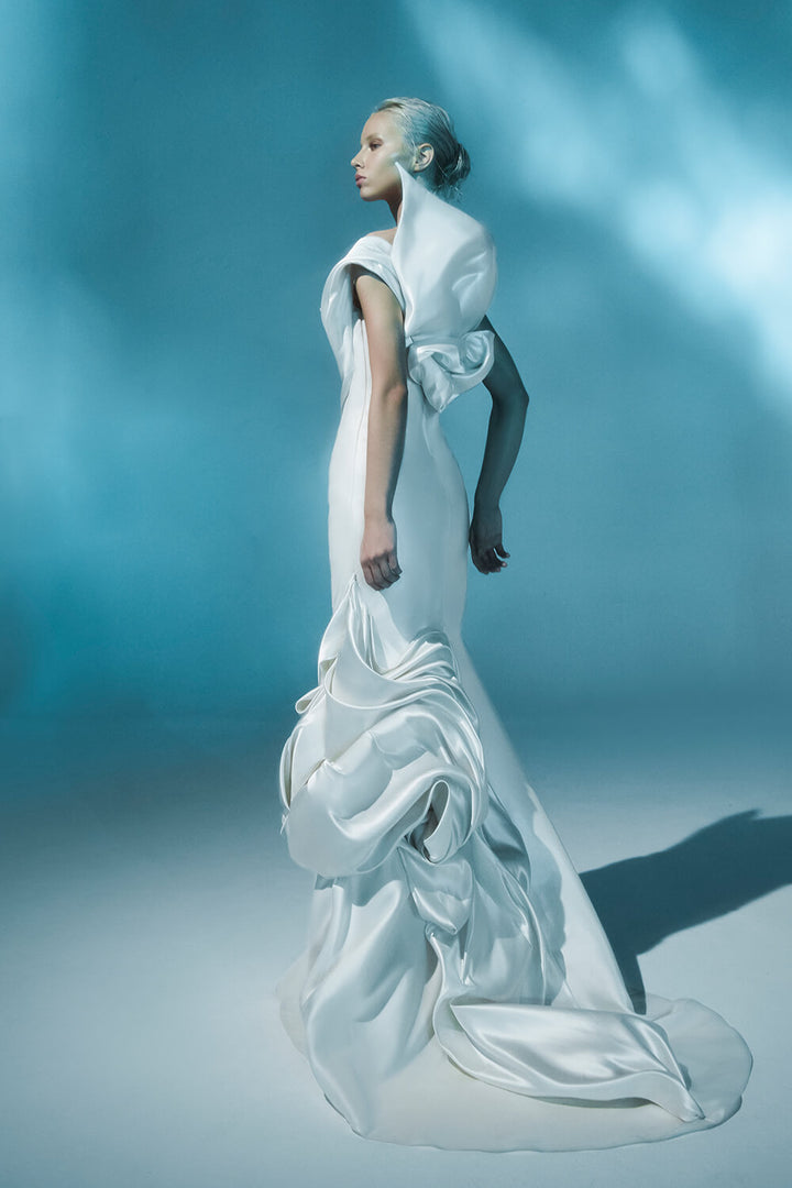 Kristie Romanos, Mermaid Satin Gown | Esposa