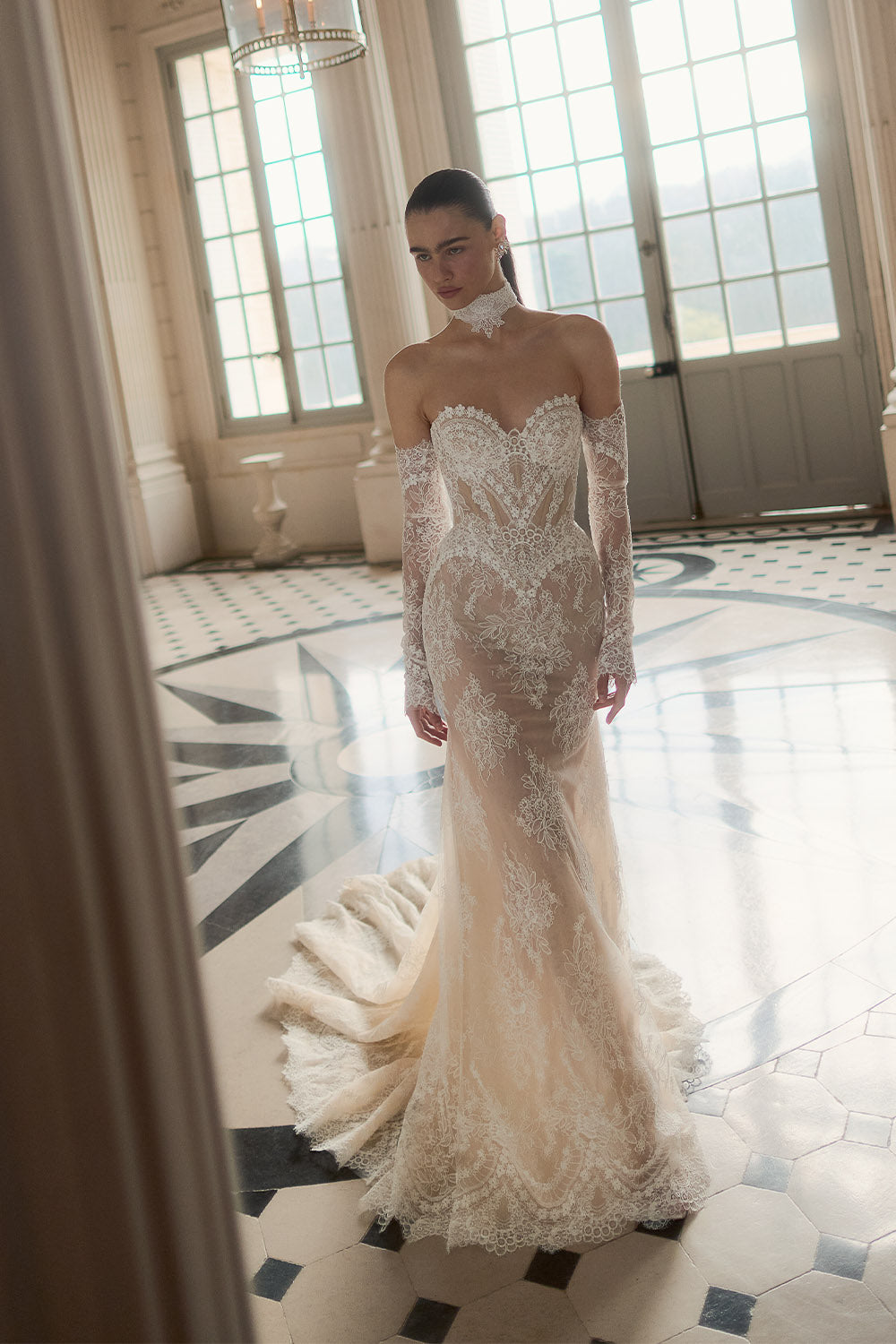 Wona Concept, Arabesque, Alluring Illusion-Lace Mermaid Gown | Esposa