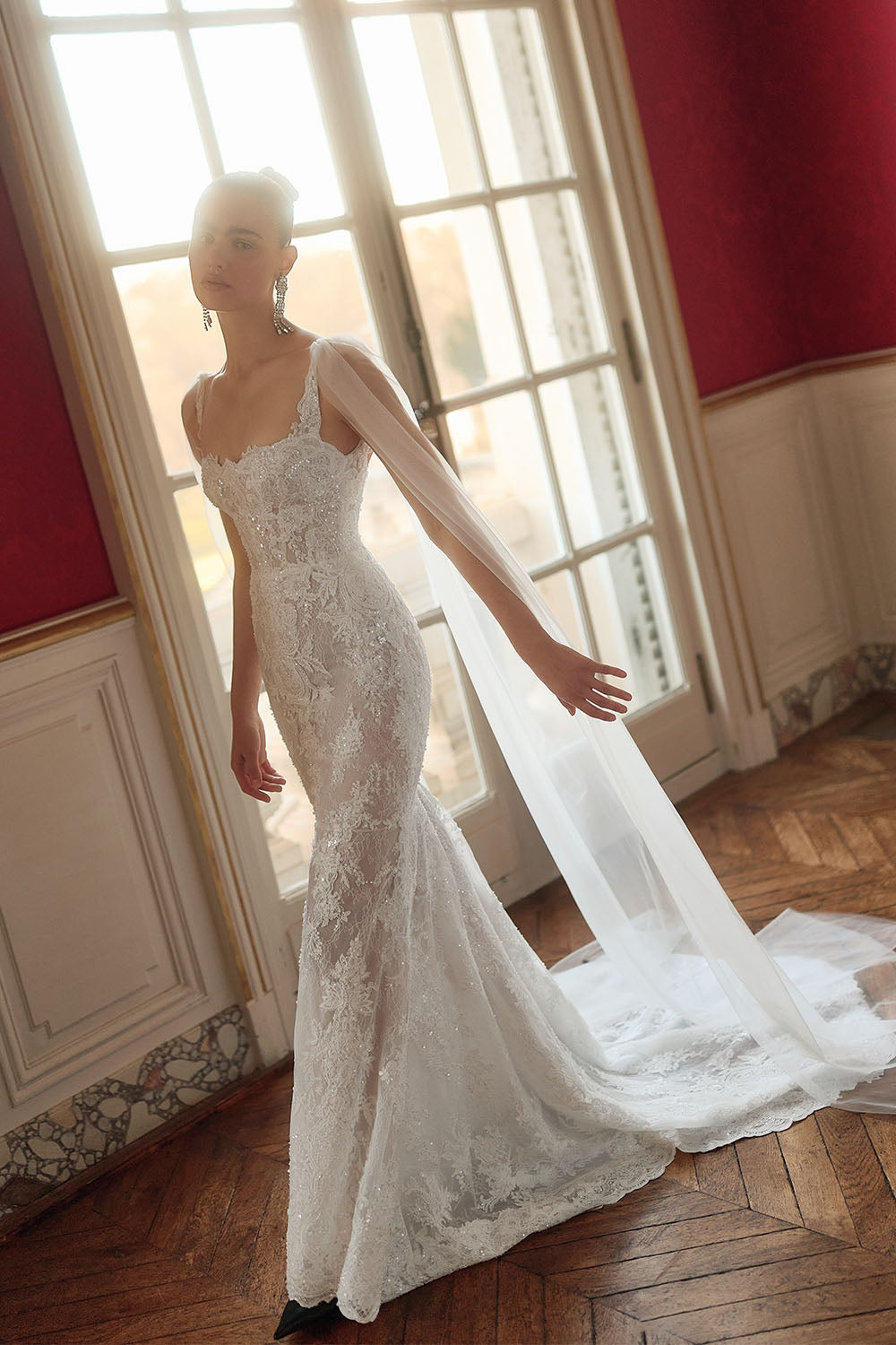 Wona Concept, Orlando, Luminous Embellished-Lace Mermaid Gown | Esposa