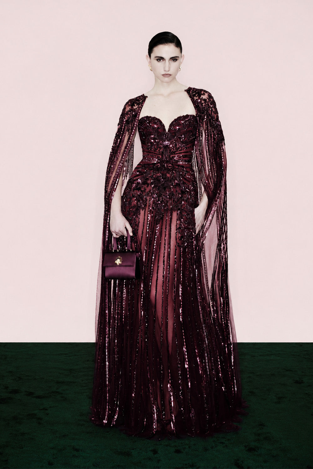 Zuhair Murad, Embellished Sweetheart Cape Sleeves Gown | Esposa