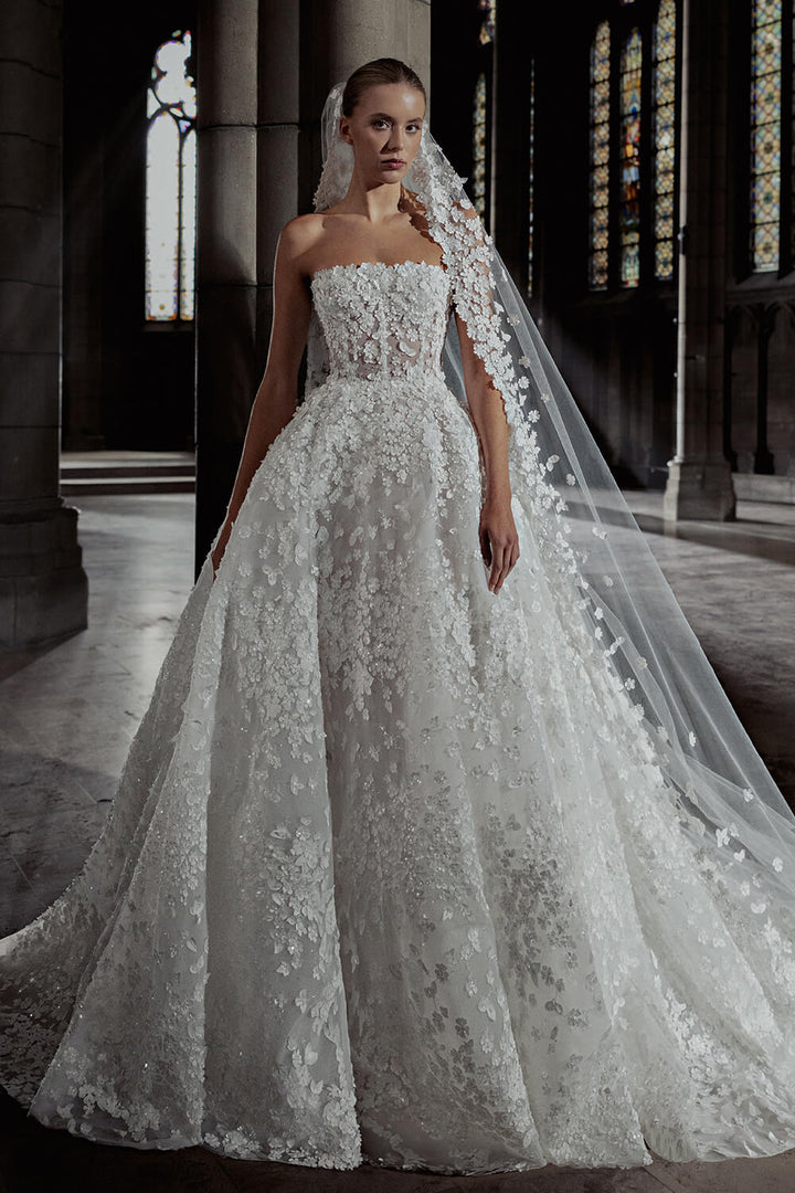 Zuhair Murad, Helena Lace Floral Gown | Esposa