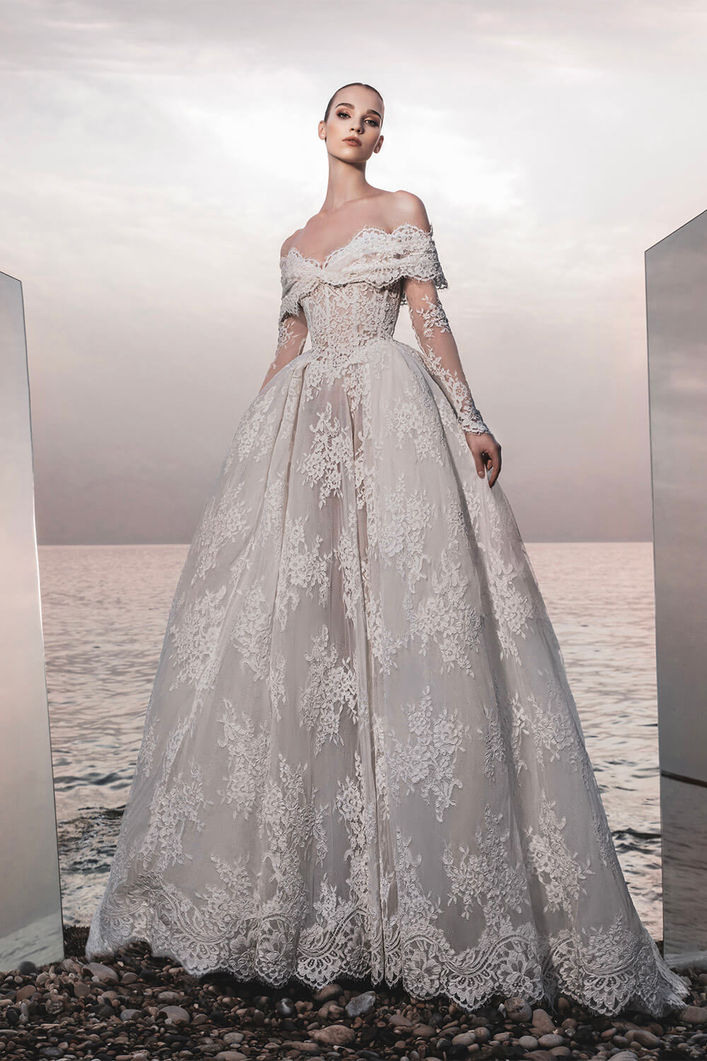 Zuhair Murad, Jordie Off Shoulder Lace Gown | Esposa