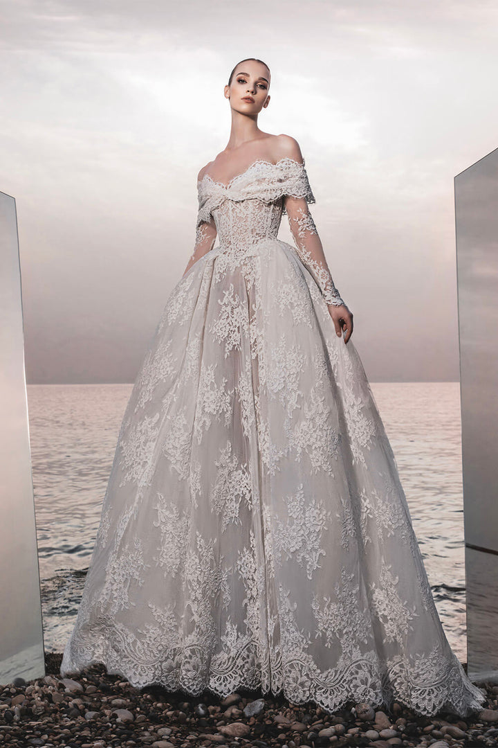 Zuhair Murad, Jordie Off Shoulder Lace Gown | Esposa