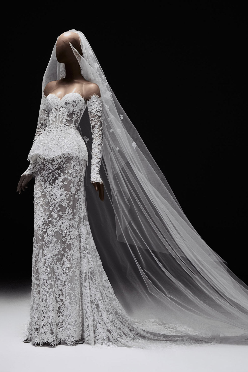 Zuhair Murad, Oceane, Sculpted Lace Straight Gown | Esposa