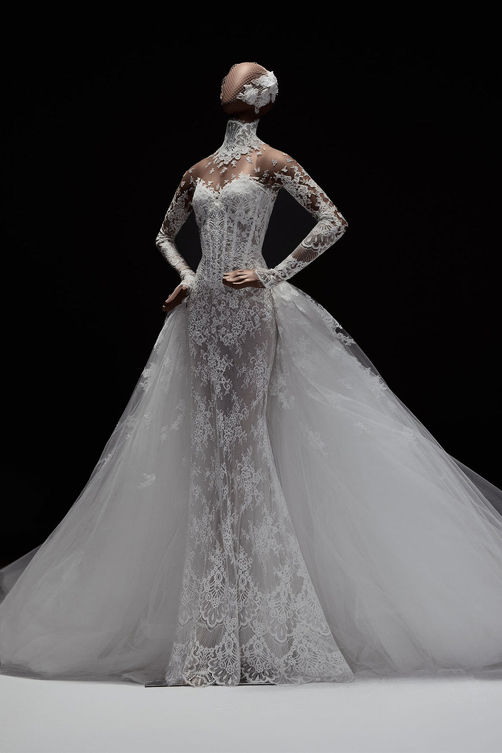 Zuhair Murad, Ondine, Regal Lace Gown with Overskirt | Esposa