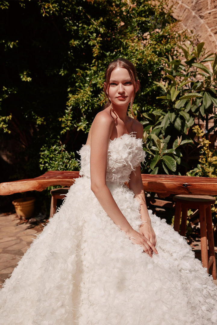 Plume by Kristie, Aurelie, Feather Bridal Gown | Esposa